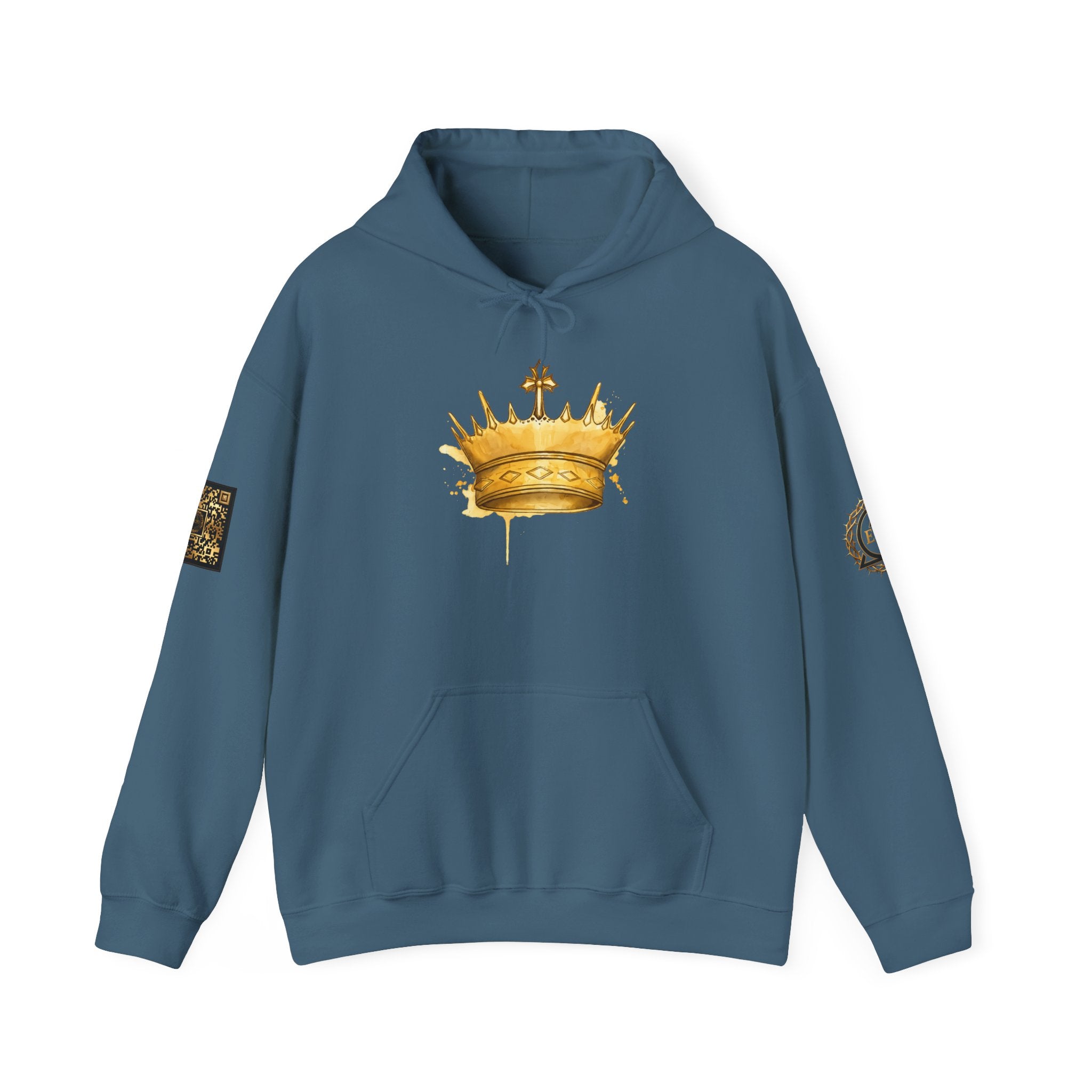 Gold Crown Hoodie — Regal Graphic Pullover for King/Queen Vibe