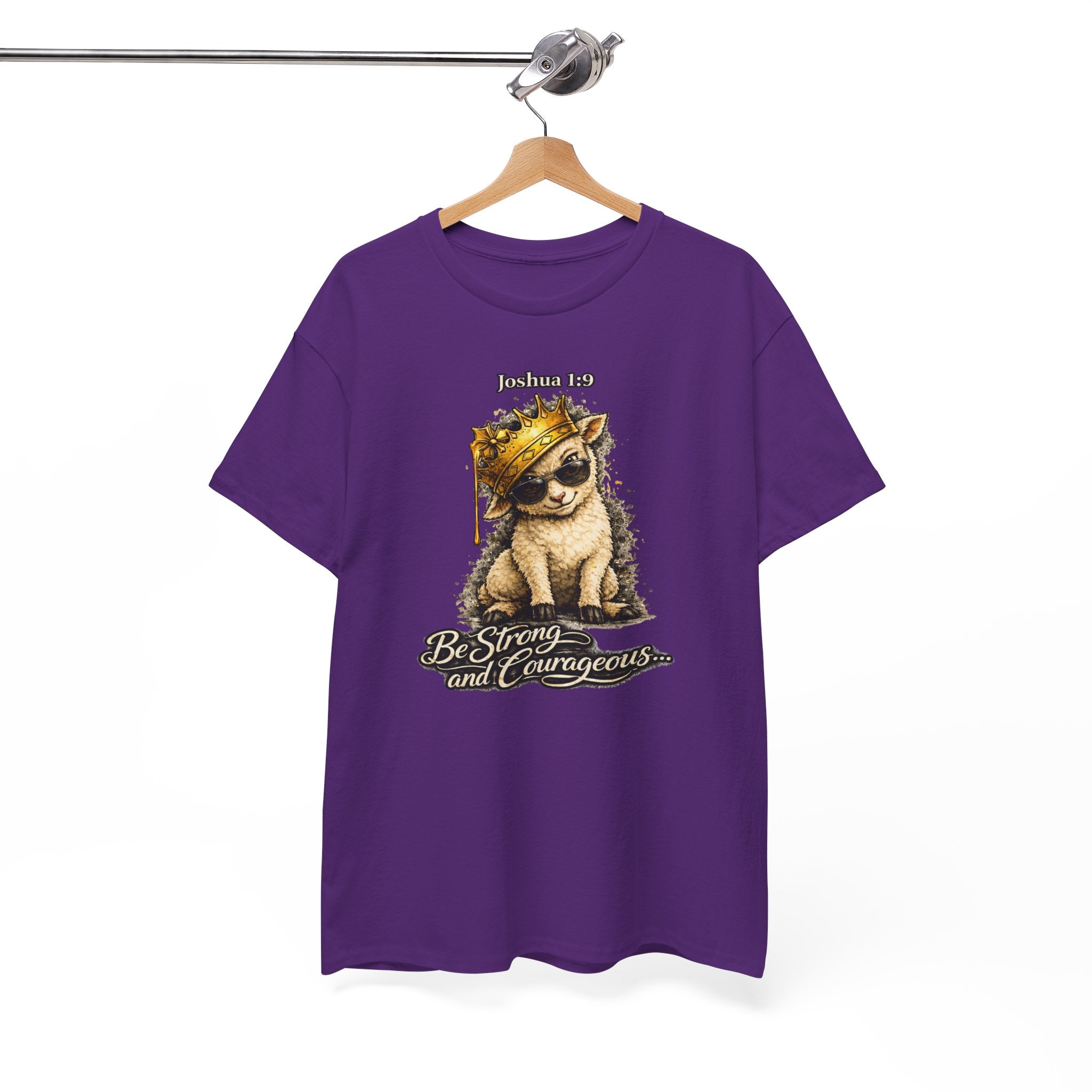 Joshua 1:9 Lion and Lamb Tee — "Be Strong and Courageous / God Is With You" Inspirational Graphic T-Shirt