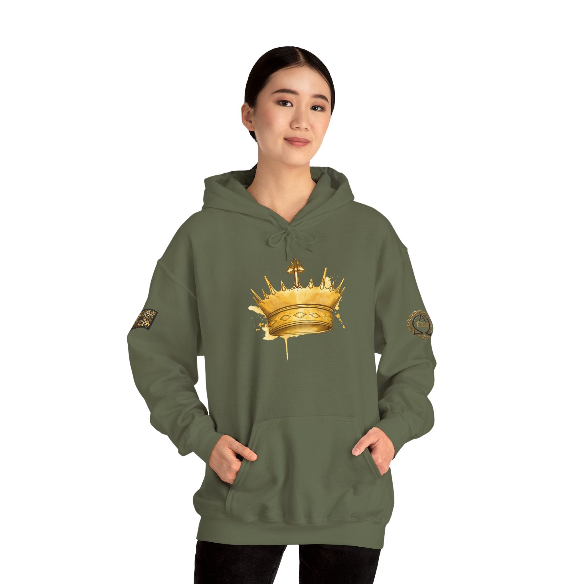 Gold Crown Hoodie — Regal Graphic Pullover for King/Queen Vibe