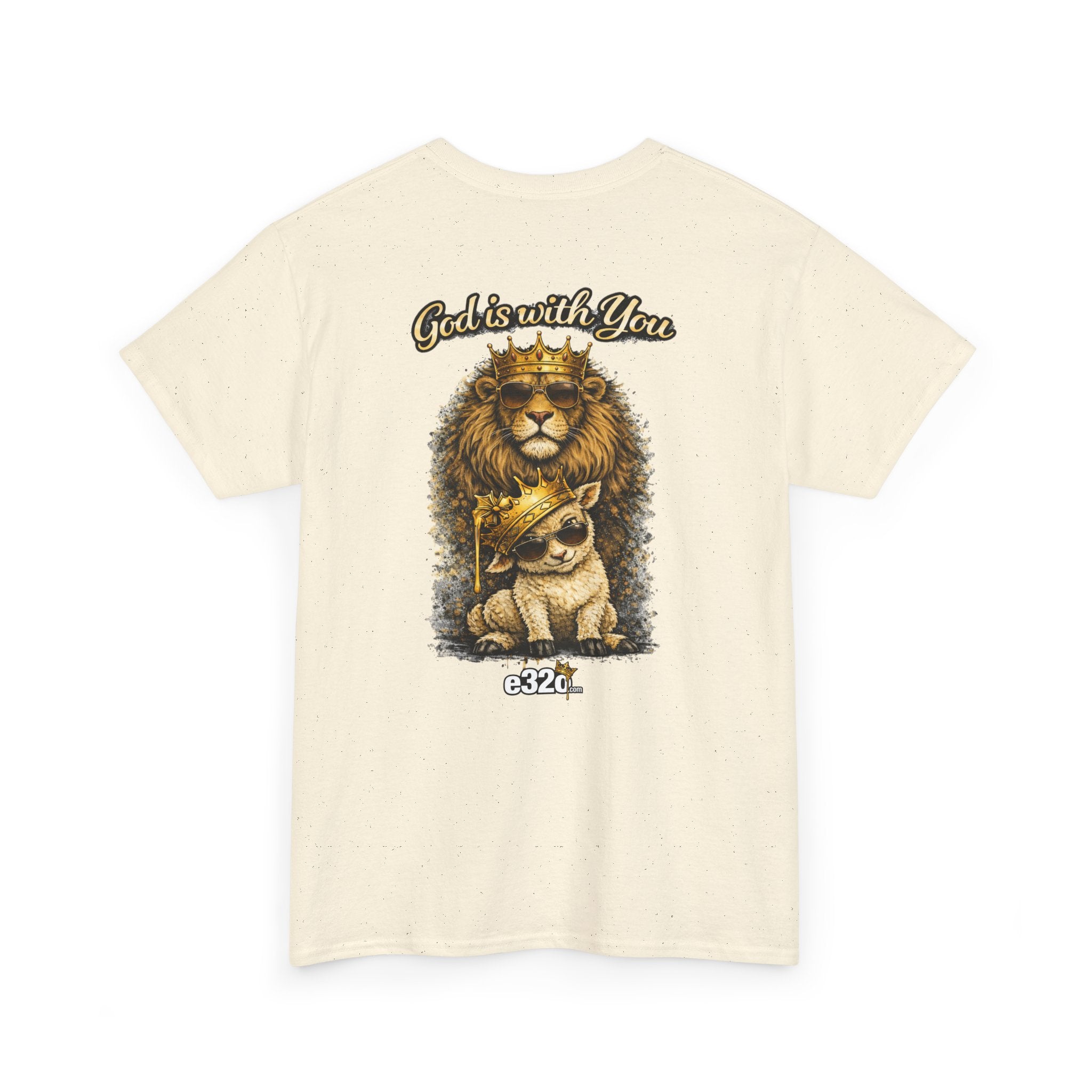 Joshua 1:9 Lion and Lamb Tee — "Be Strong and Courageous / God Is With You" Inspirational Graphic T-Shirt
