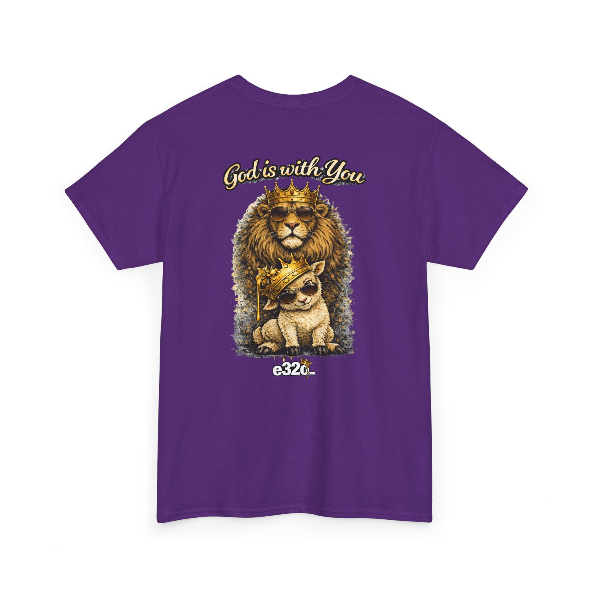 Joshua 1:9 Lion and Lamb Tee — "Be Strong and Courageous / God Is With You" Inspirational Graphic T-Shirt