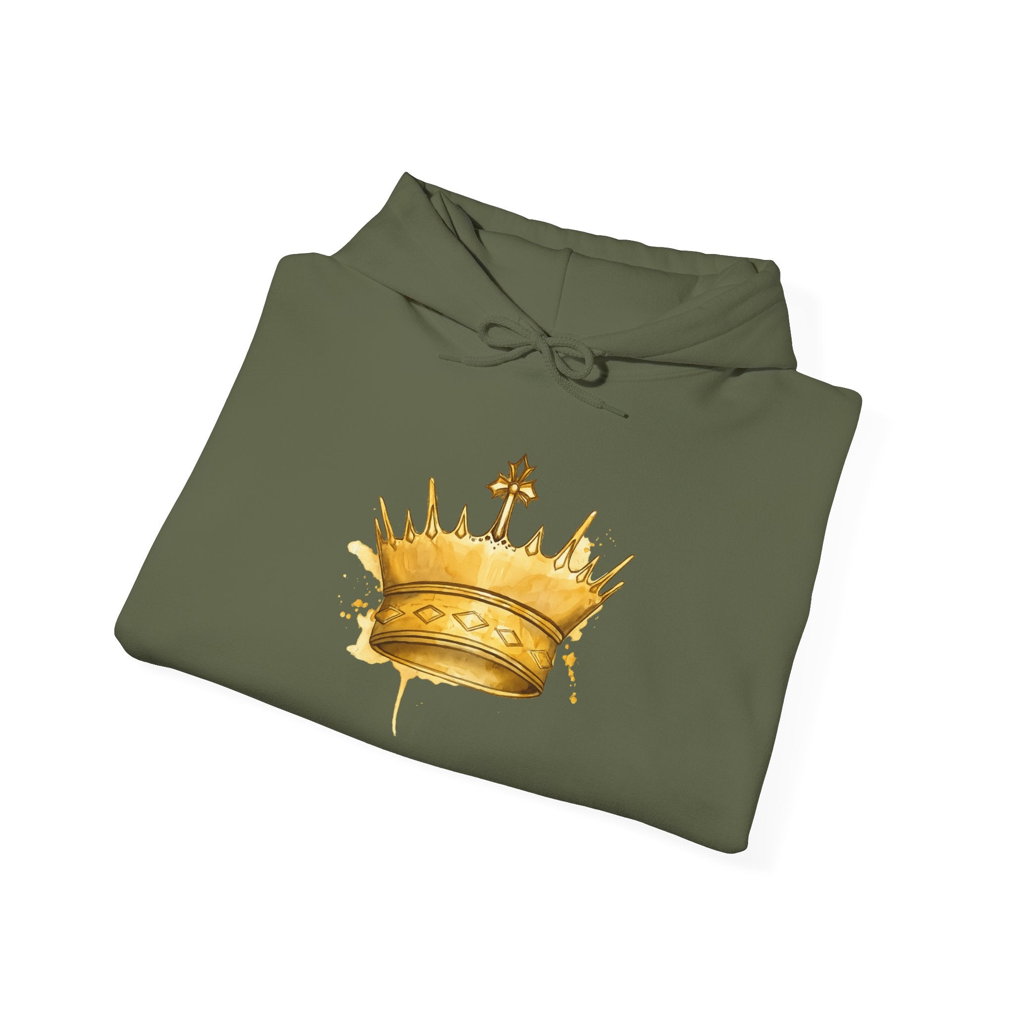 Gold Crown Hoodie — Regal Graphic Pullover for King/Queen Vibe