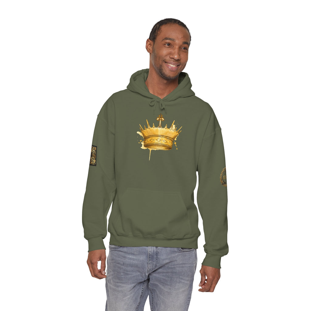Gold Crown Hoodie — Regal Graphic Pullover for King/Queen Vibe