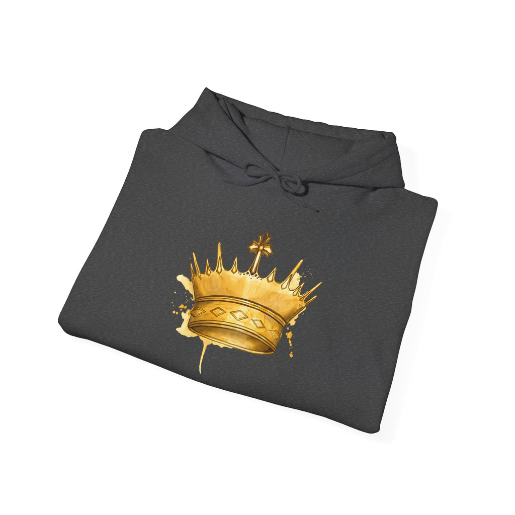 Gold Crown Hoodie — Regal Graphic Pullover for King/Queen Vibe
