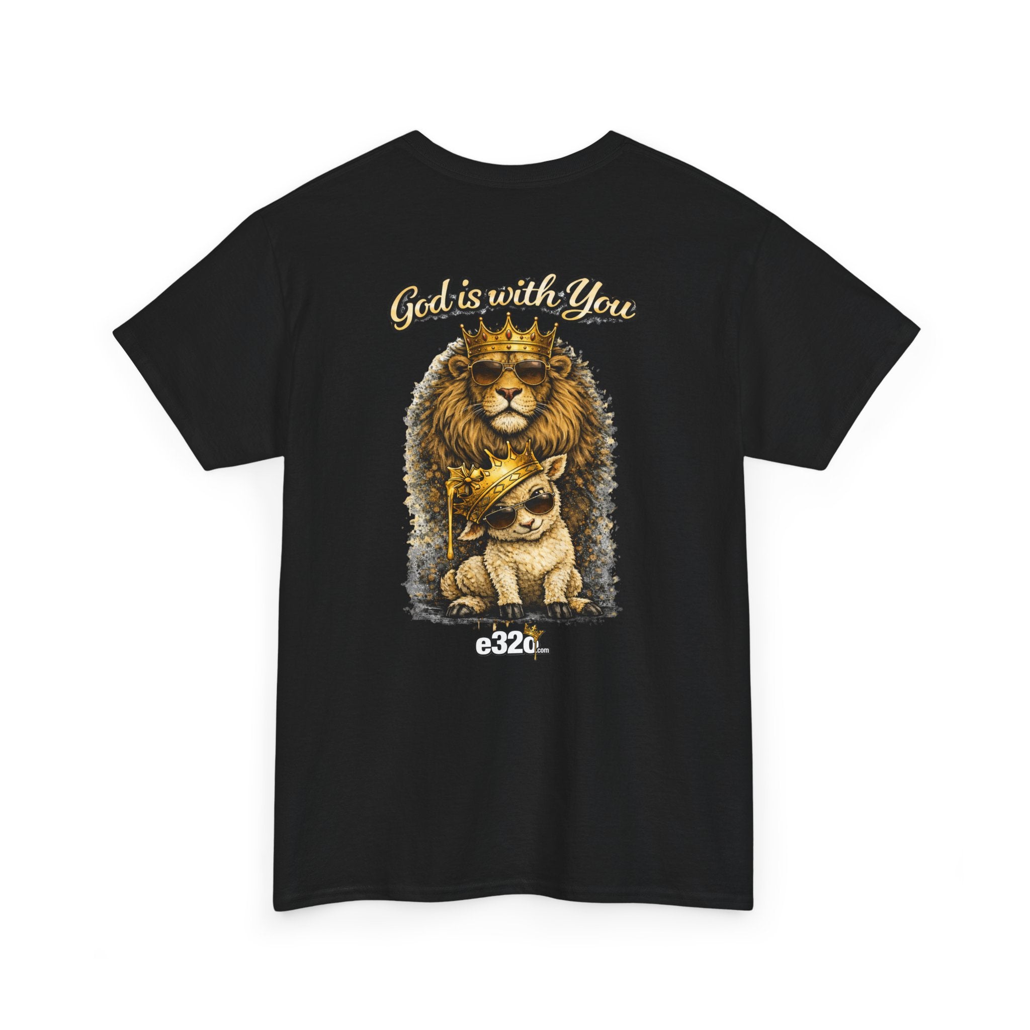 Joshua 1:9 Lion and Lamb Tee — "Be Strong and Courageous / God Is With You" Inspirational Graphic T-Shirt