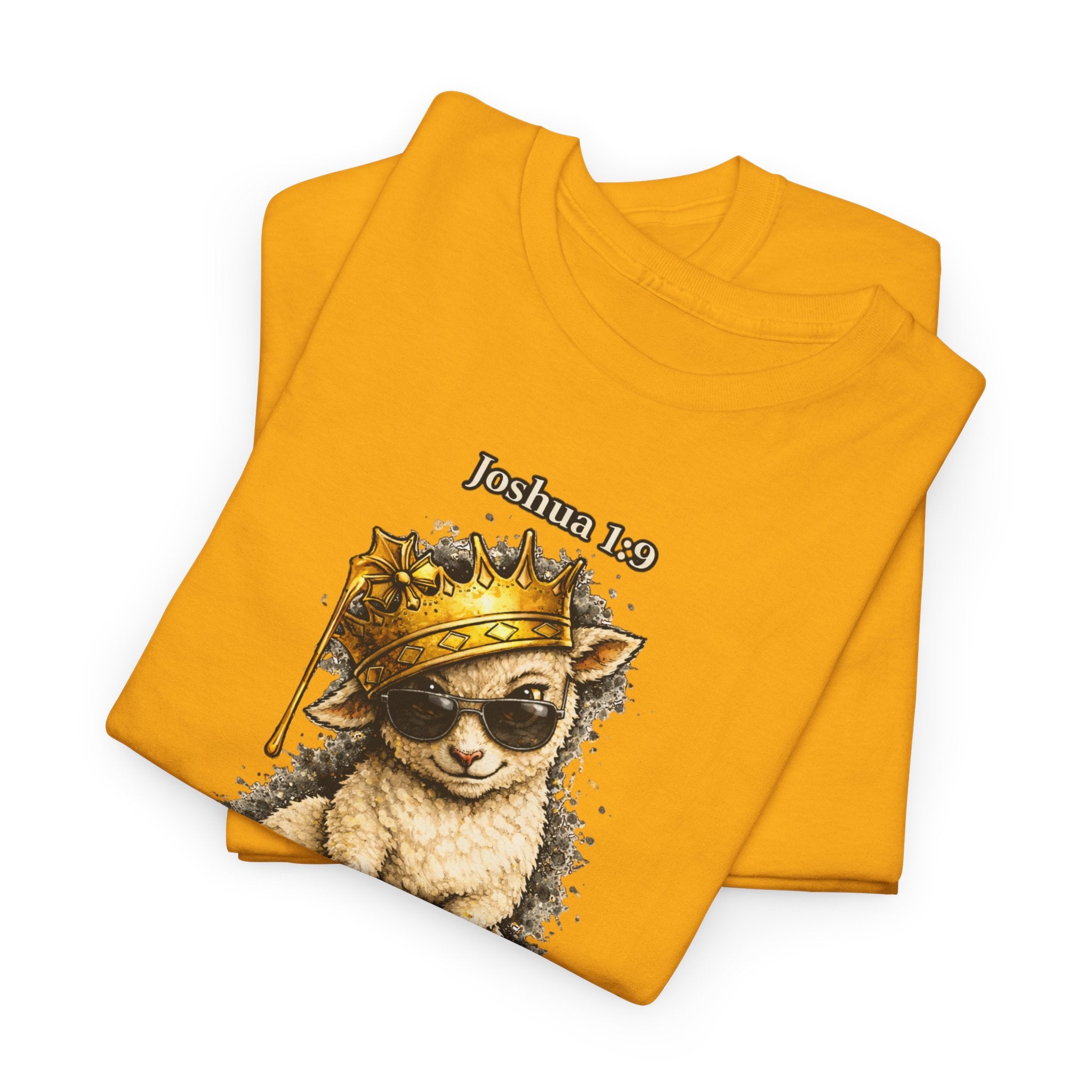 Joshua 1:9 Lion and Lamb Tee — "Be Strong and Courageous / God Is With You" Inspirational Graphic T-Shirt