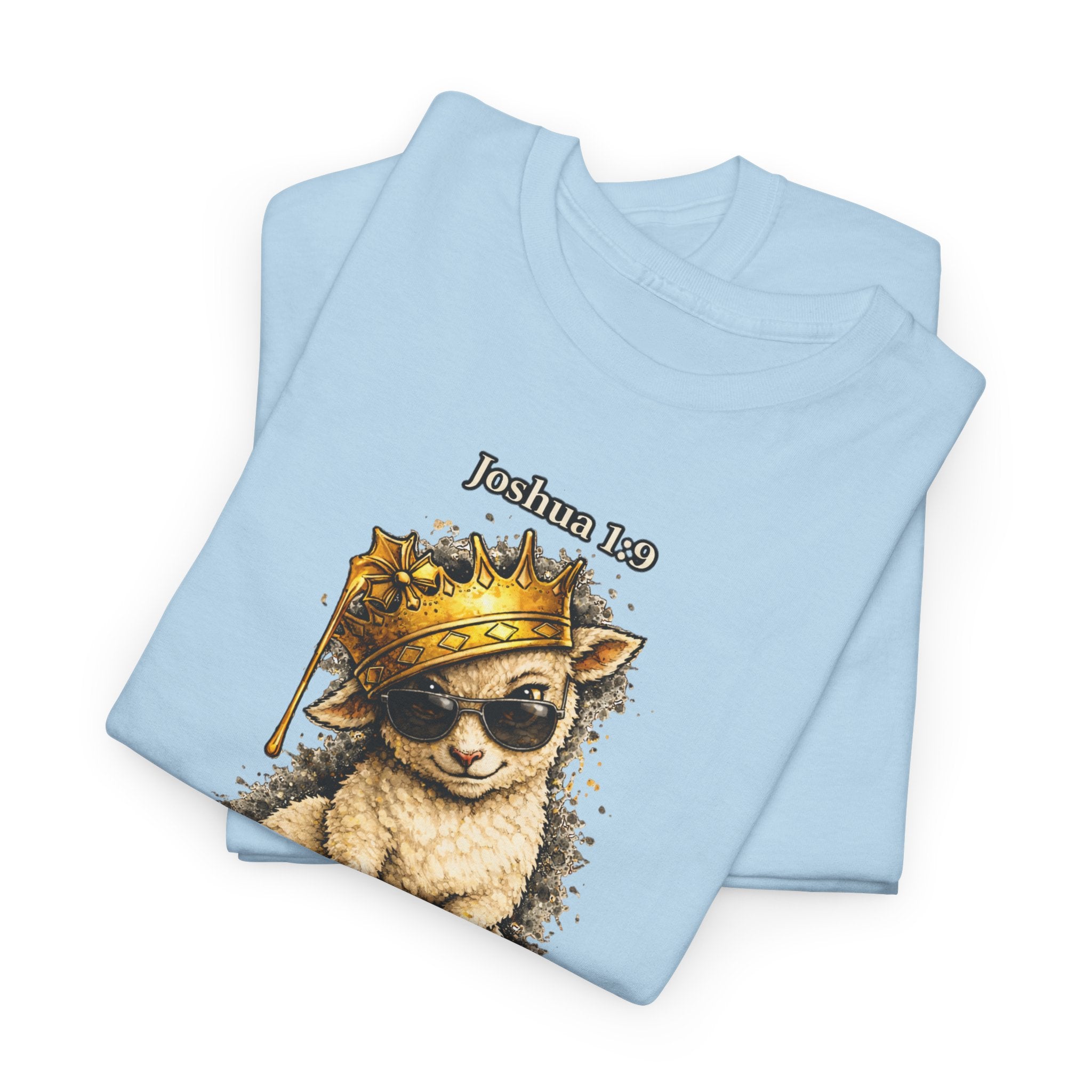 Joshua 1:9 Lion and Lamb Tee — "Be Strong and Courageous / God Is With You" Inspirational Graphic T-Shirt