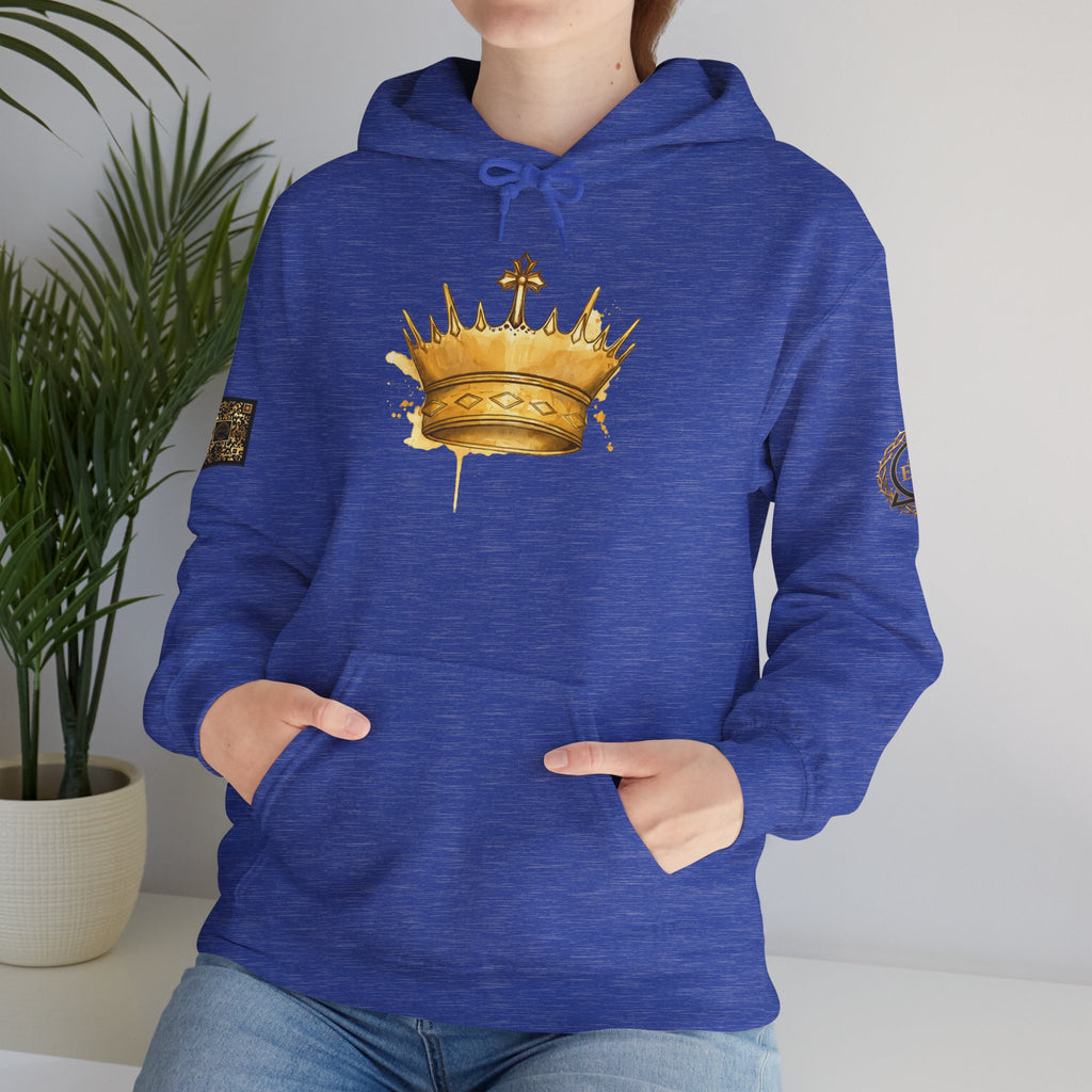 Gold Crown Hoodie — Regal Graphic Pullover for King/Queen Vibe