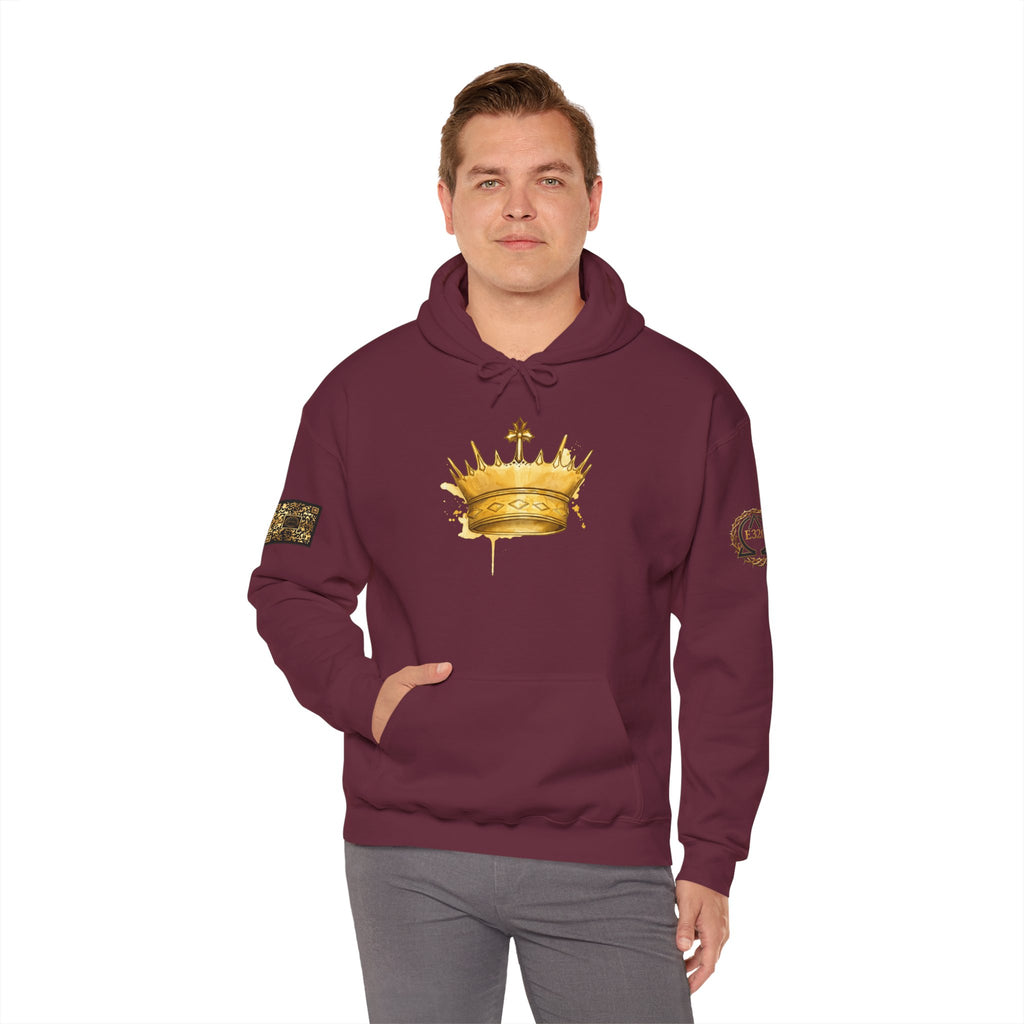 Gold Crown Hoodie — Regal Graphic Pullover for King/Queen Vibe