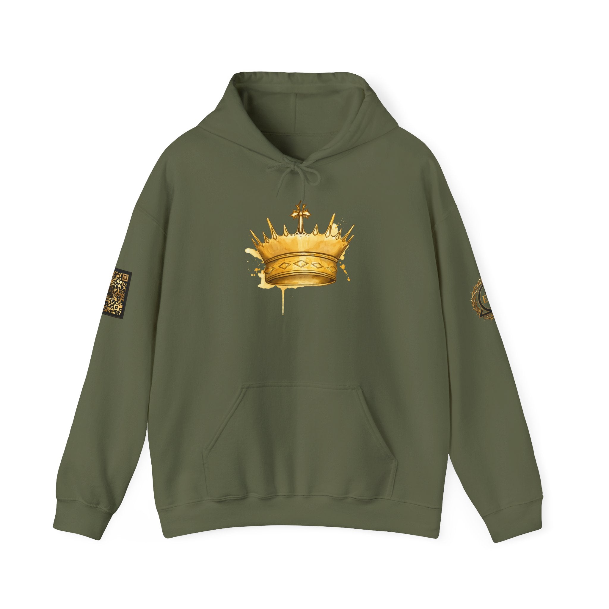 Gold Crown Hoodie — Regal Graphic Pullover for King/Queen Vibe