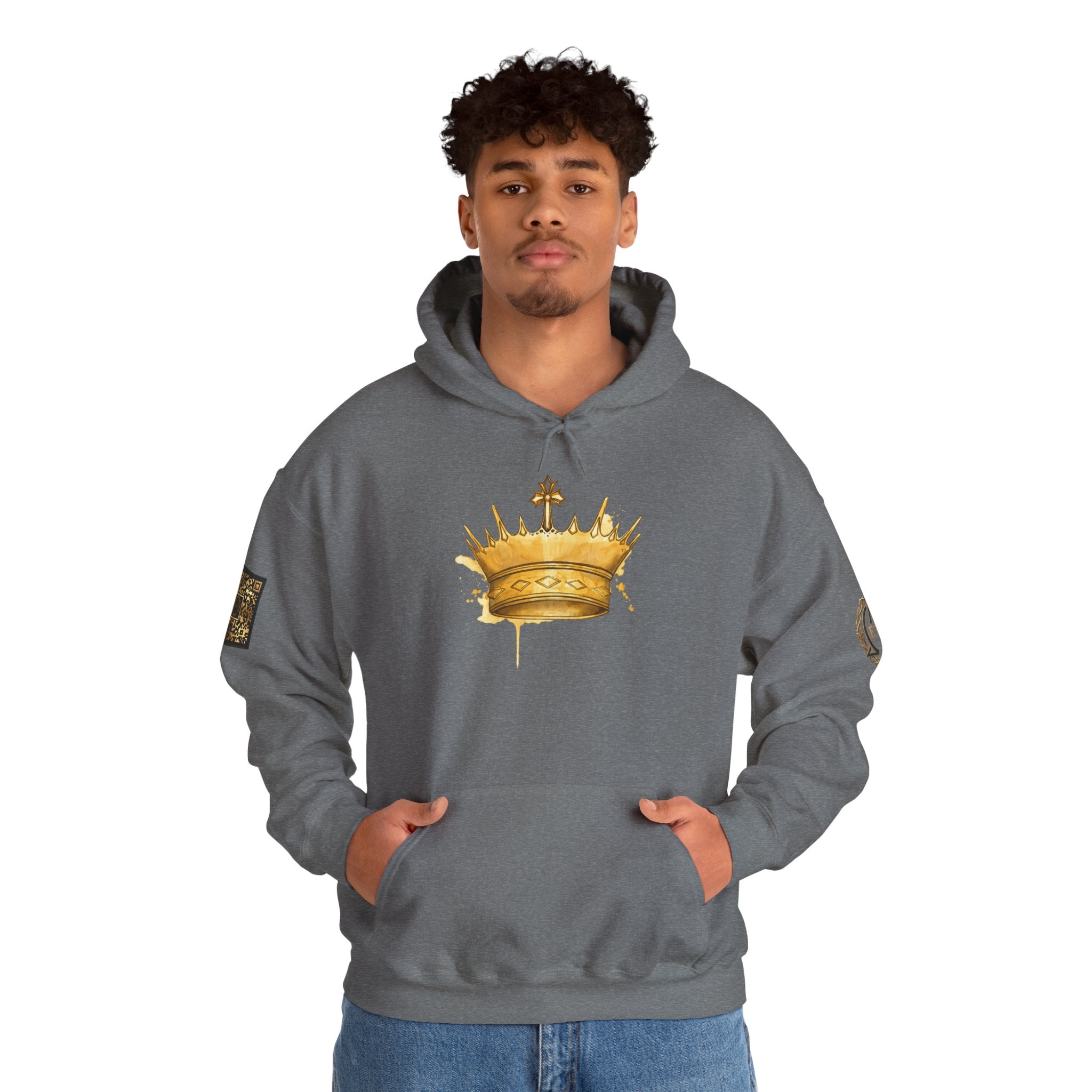 Gold Crown Hoodie — Regal Graphic Pullover for King/Queen Vibe