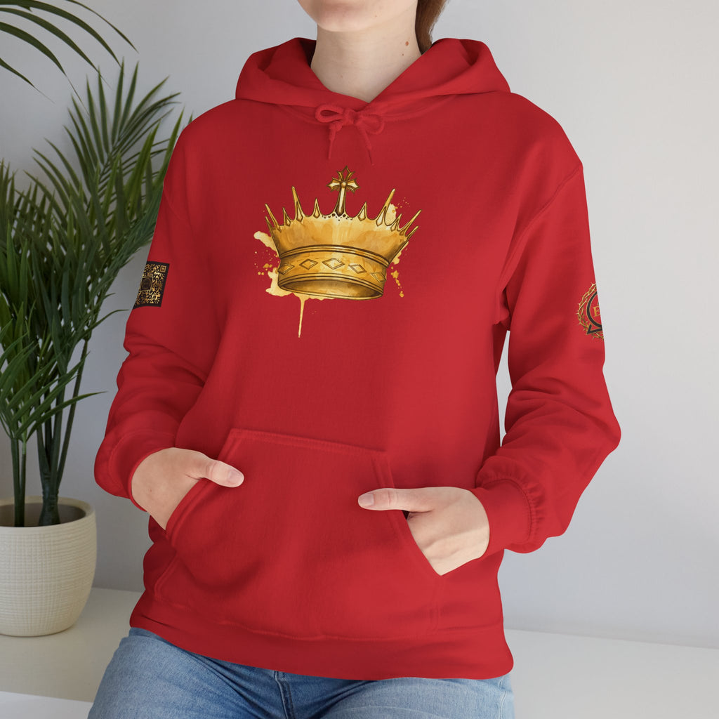 Gold Crown Hoodie — Regal Graphic Pullover for King/Queen Vibe