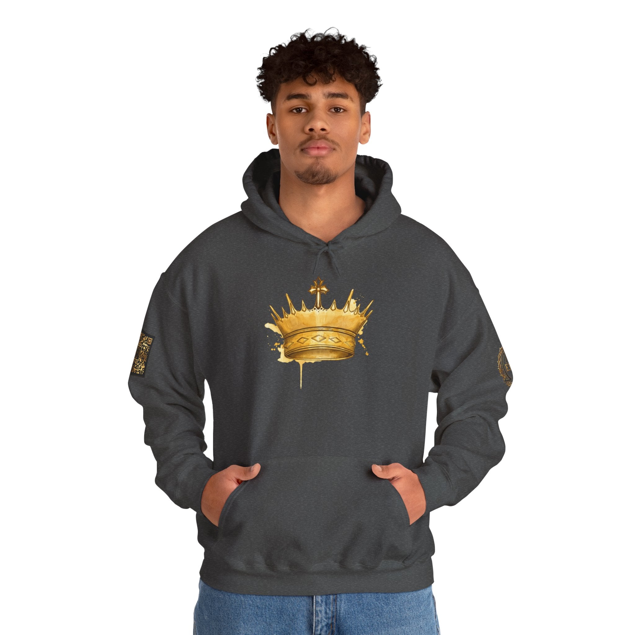 Gold Crown Hoodie — Regal Graphic Pullover for King/Queen Vibe