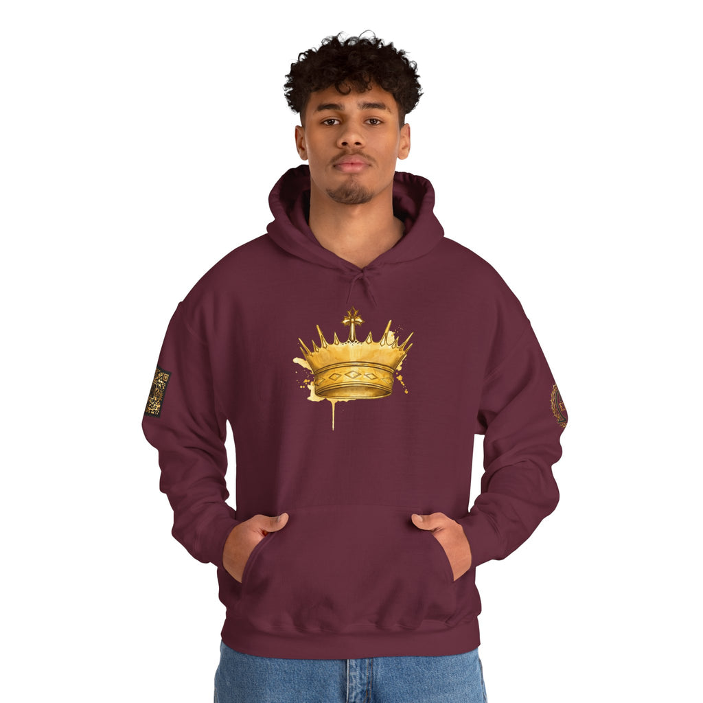 Gold Crown Hoodie — Regal Graphic Pullover for King/Queen Vibe