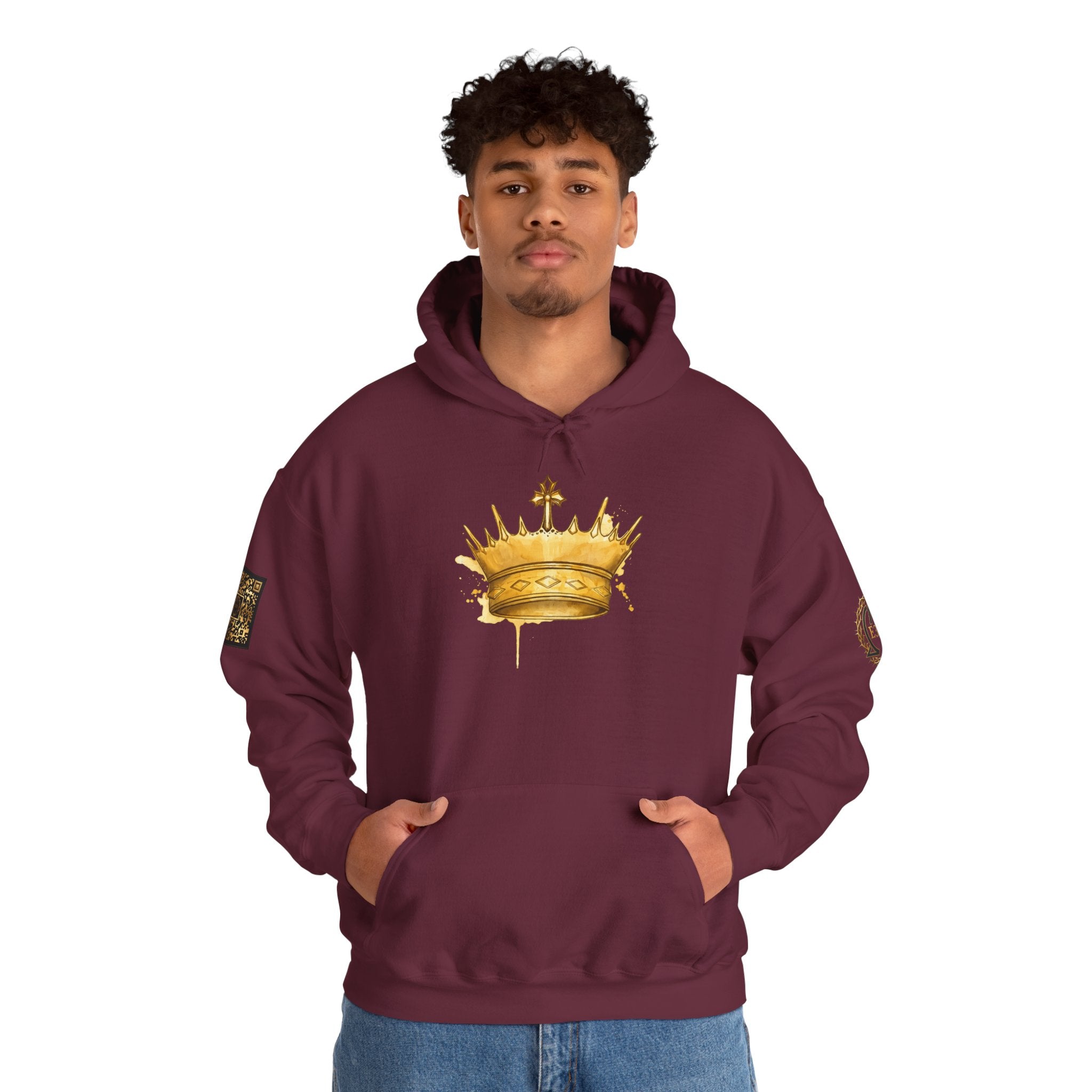 Gold Crown Hoodie — Regal Graphic Pullover for King/Queen Vibe