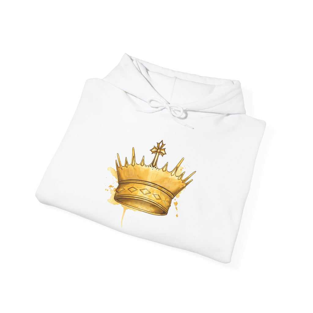 Gold Crown Hoodie — Regal Graphic Pullover for King/Queen Vibe