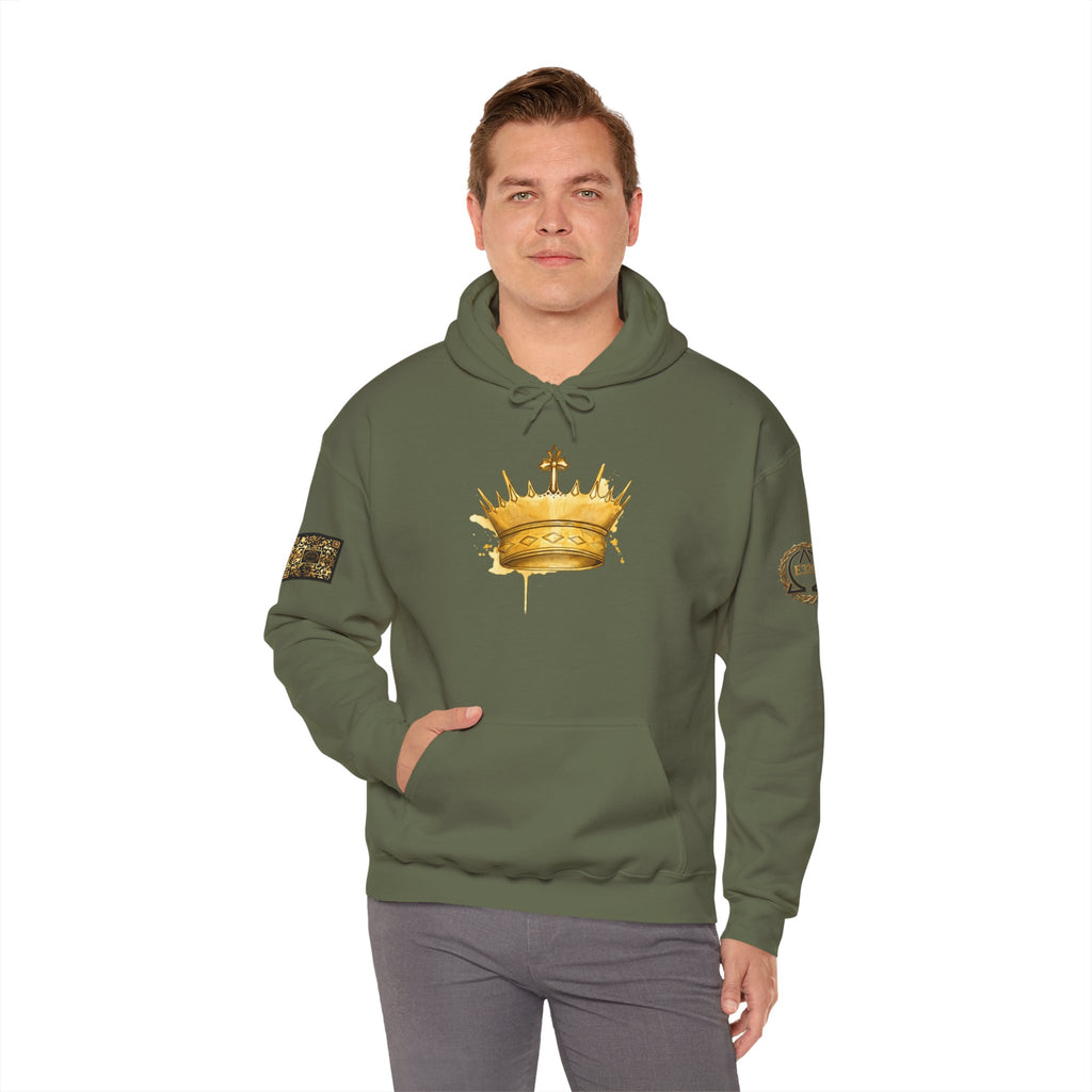 Gold Crown Hoodie — Regal Graphic Pullover for King/Queen Vibe