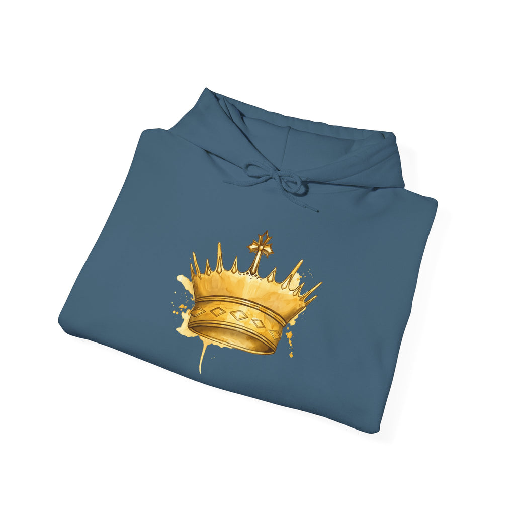 Gold Crown Hoodie — Regal Graphic Pullover for King/Queen Vibe