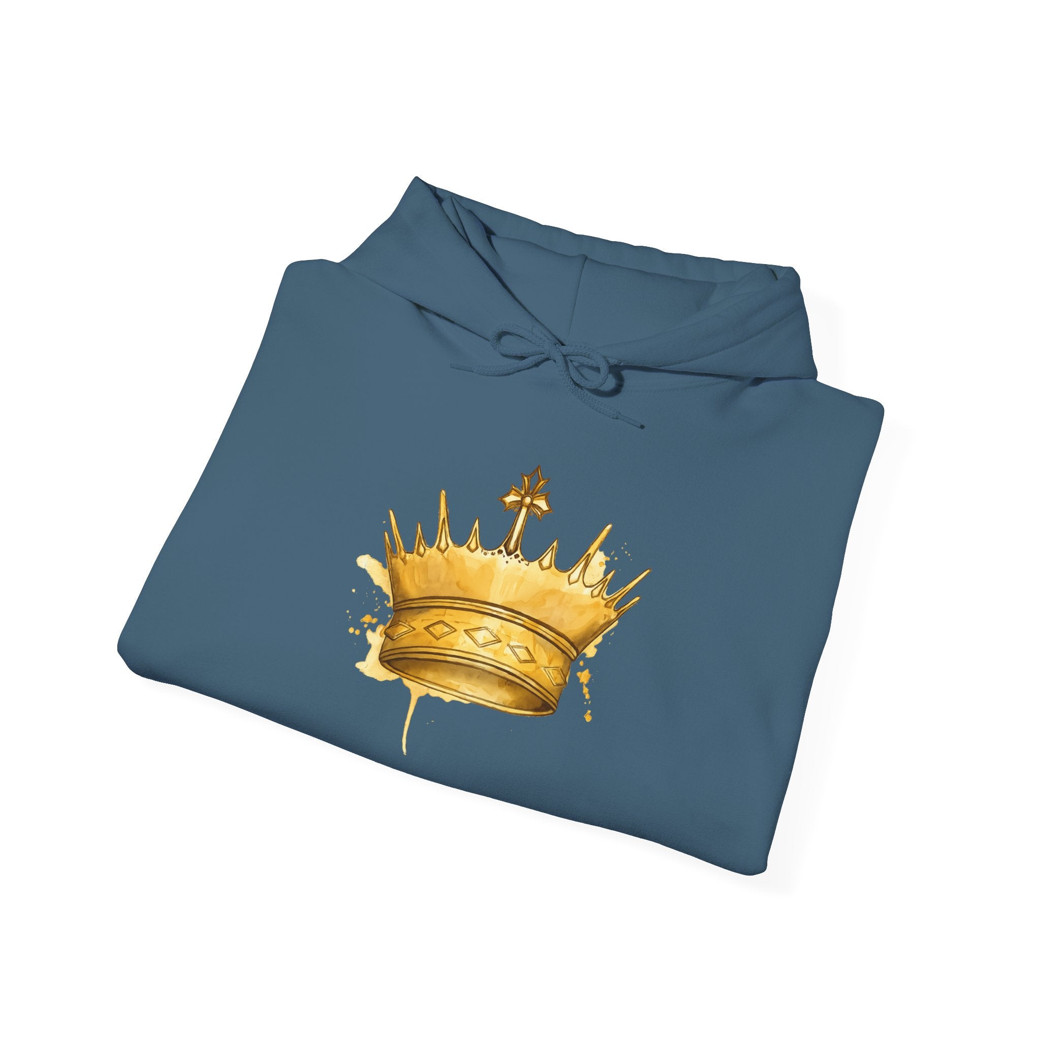 Gold Crown Hoodie — Regal Graphic Pullover for King/Queen Vibe