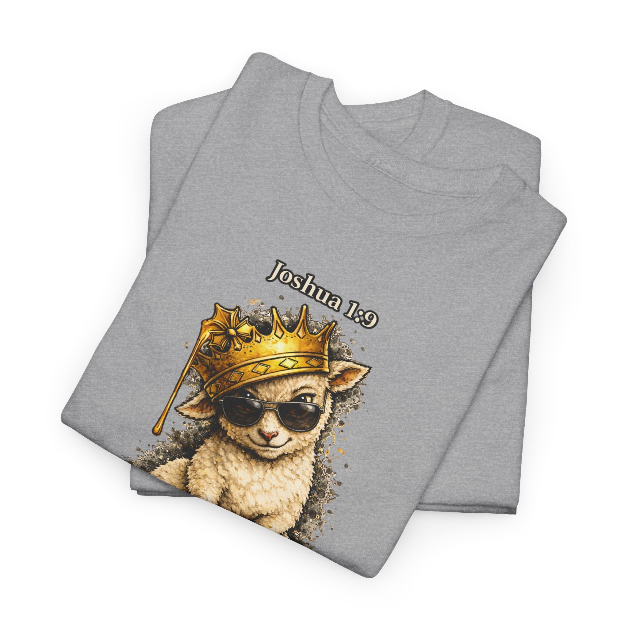 Joshua 1:9 Lion and Lamb Tee — "Be Strong and Courageous / God Is With You" Inspirational Graphic T-Shirt
