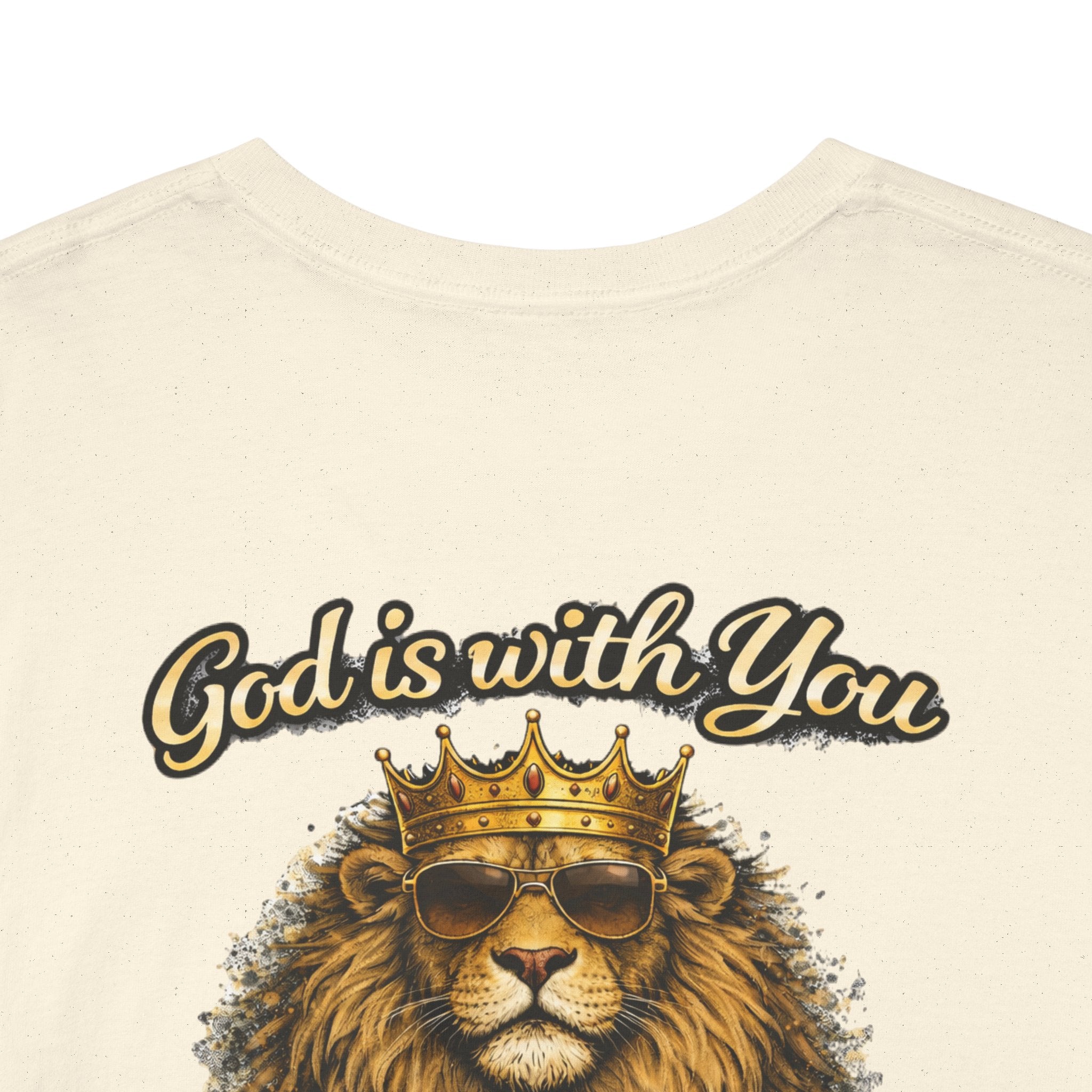 Joshua 1:9 Lion and Lamb Tee — "Be Strong and Courageous / God Is With You" Inspirational Graphic T-Shirt