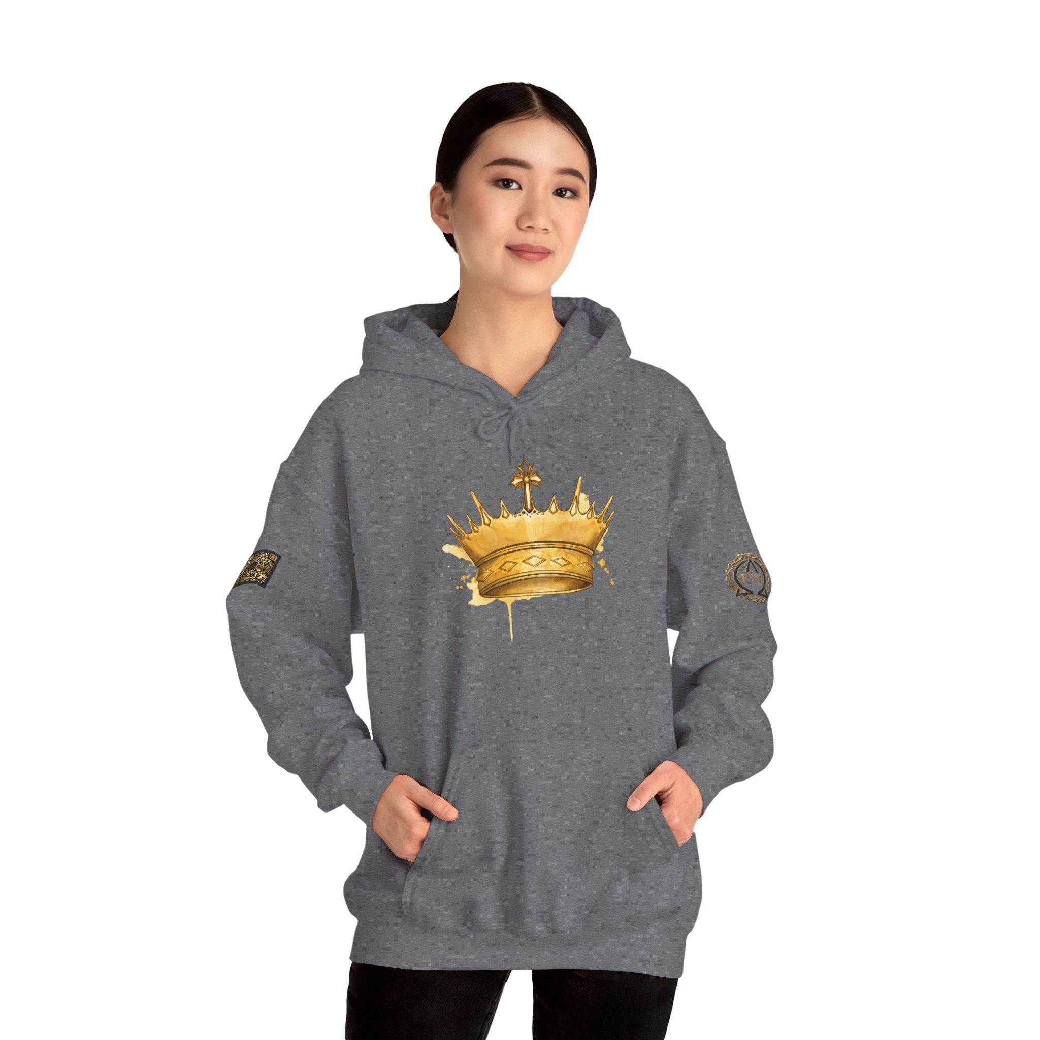 Gold Crown Hoodie — Regal Graphic Pullover for King/Queen Vibe