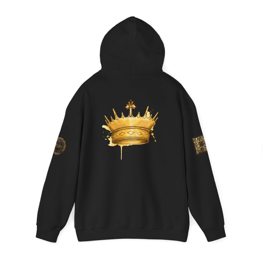 Gold Crown Hoodie — Regal Graphic Pullover for King/Queen Vibe