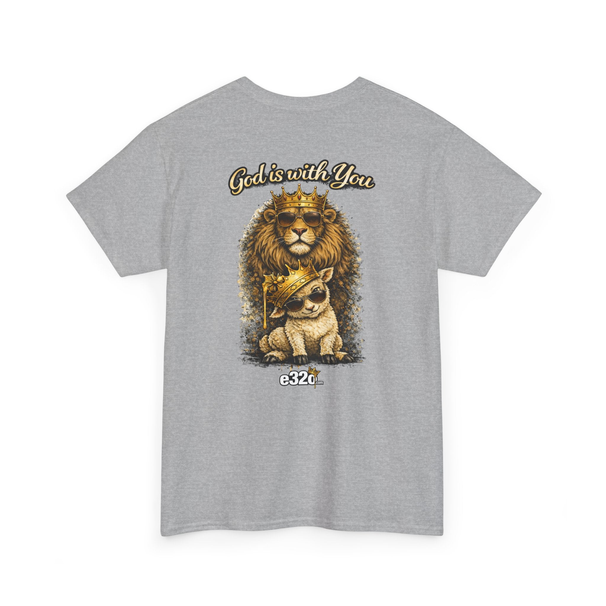 Joshua 1:9 Lion and Lamb Tee — "Be Strong and Courageous / God Is With You" Inspirational Graphic T-Shirt