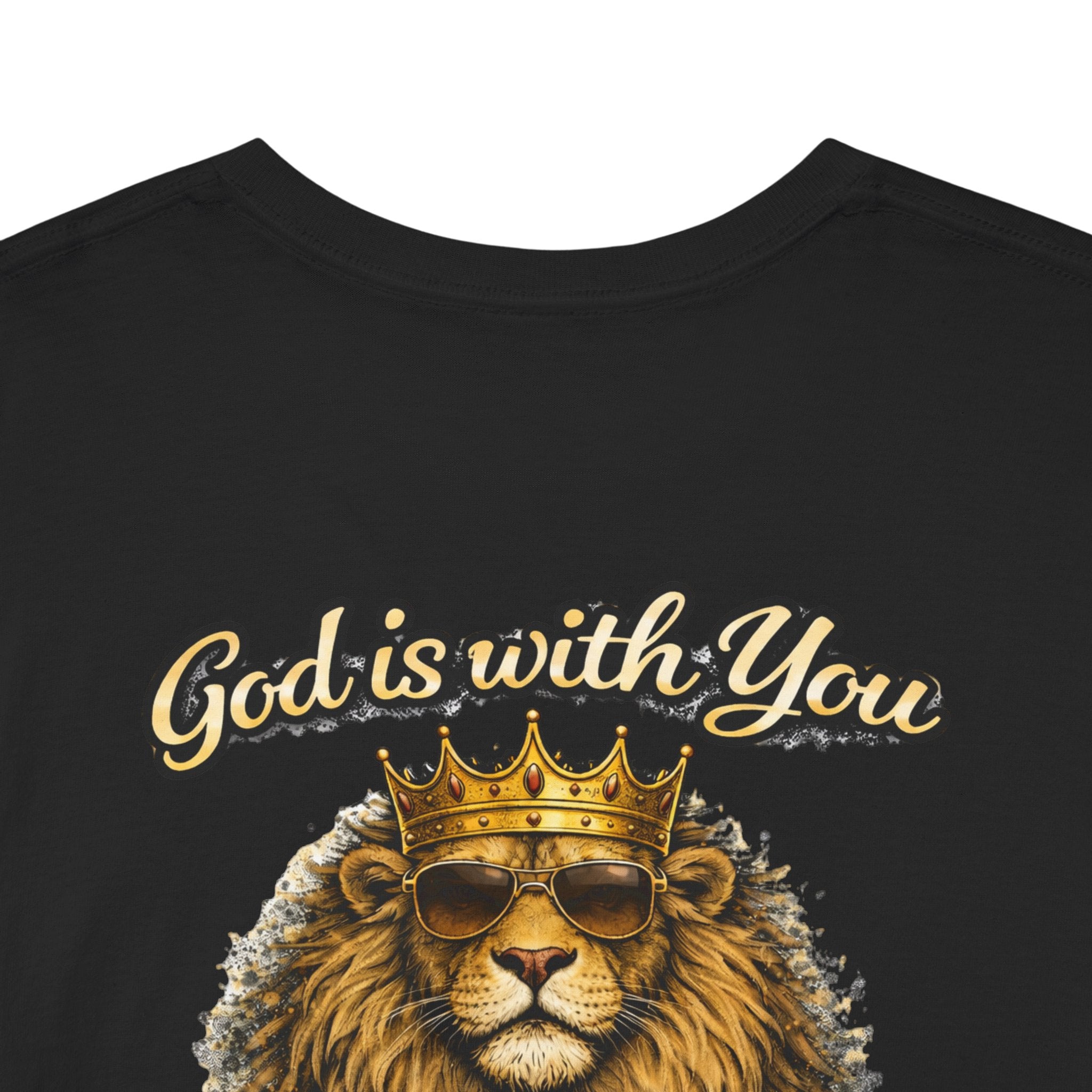 Joshua 1:9 Lion and Lamb Tee — "Be Strong and Courageous / God Is With You" Inspirational Graphic T-Shirt