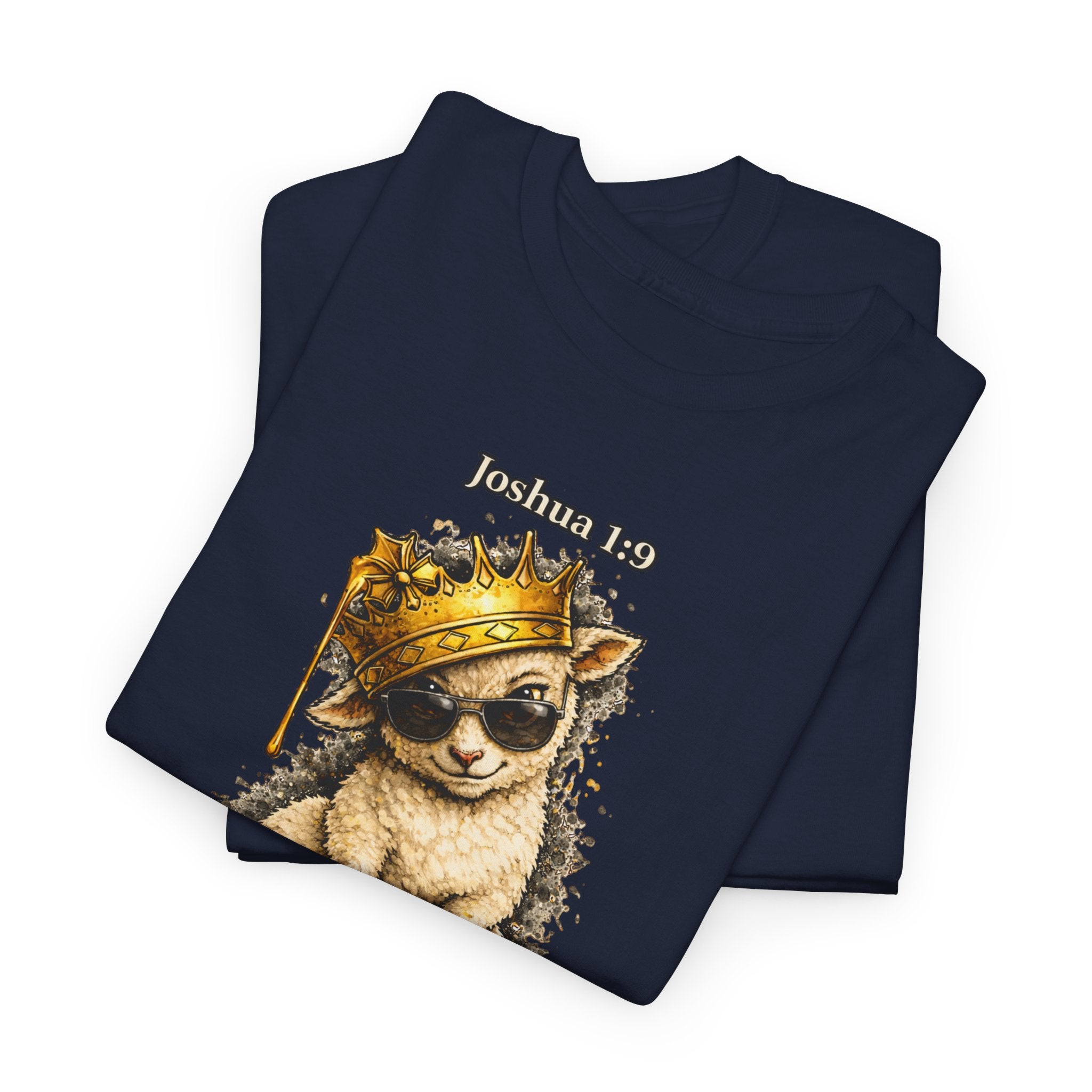 Joshua 1:9 Lion and Lamb Tee — "Be Strong and Courageous / God Is With You" Inspirational Graphic T-Shirt