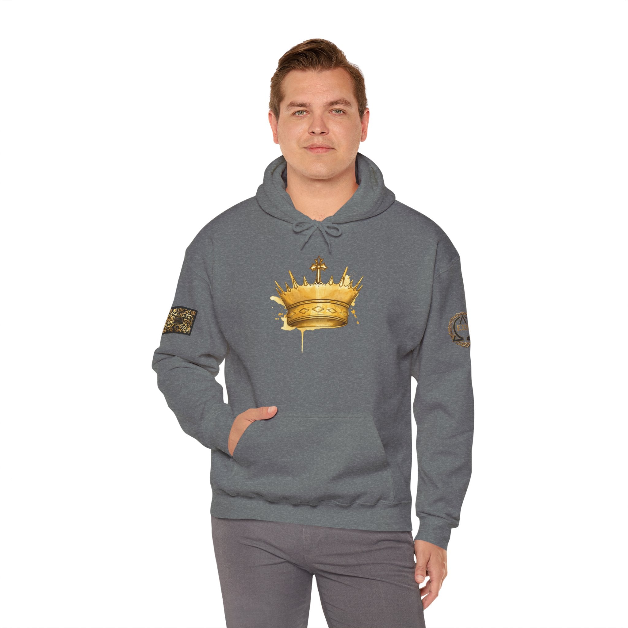 Gold Crown Hoodie — Regal Graphic Pullover for King/Queen Vibe