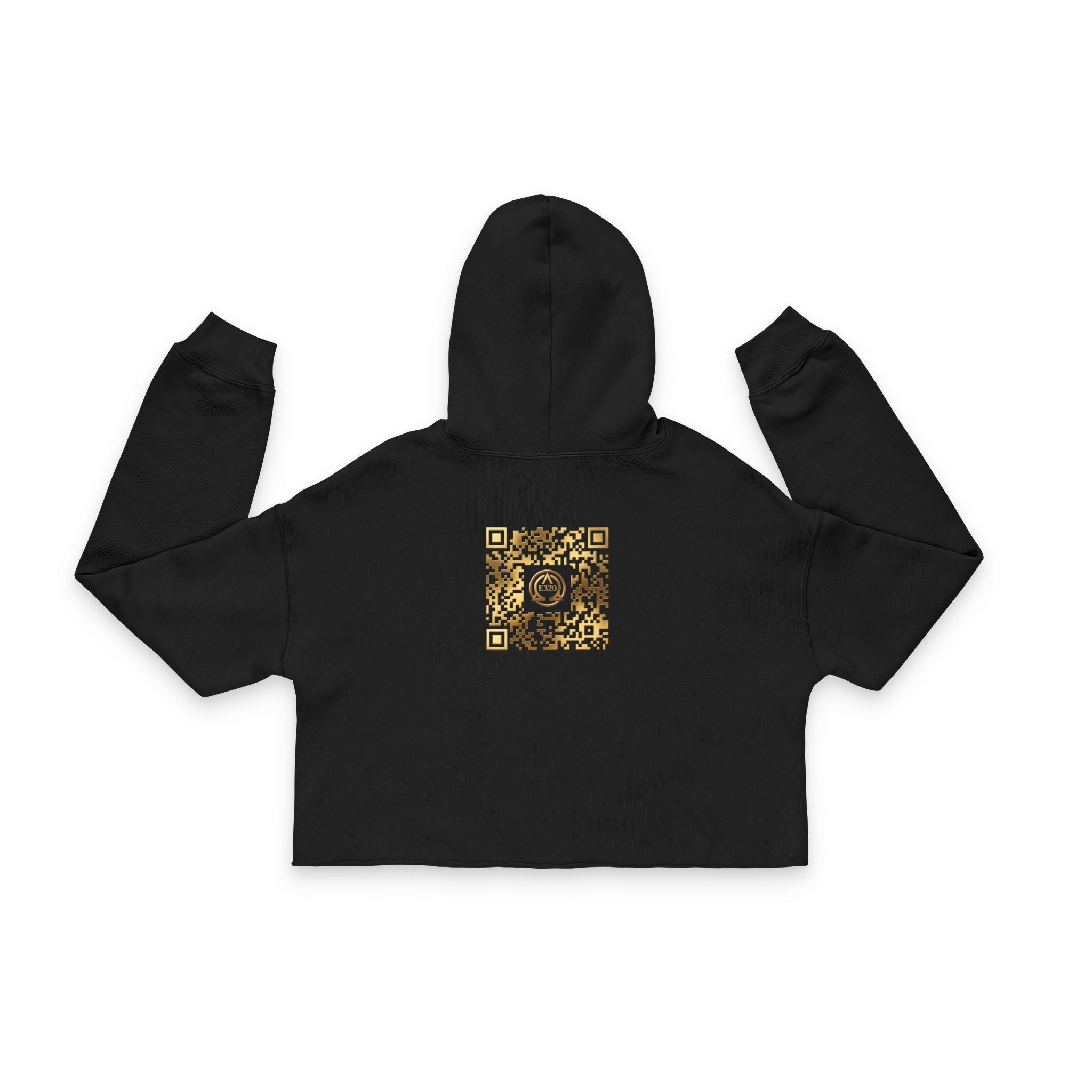 Women's Black and Gold Crown of Thorns Workout Hoodie Cropped Hoodie