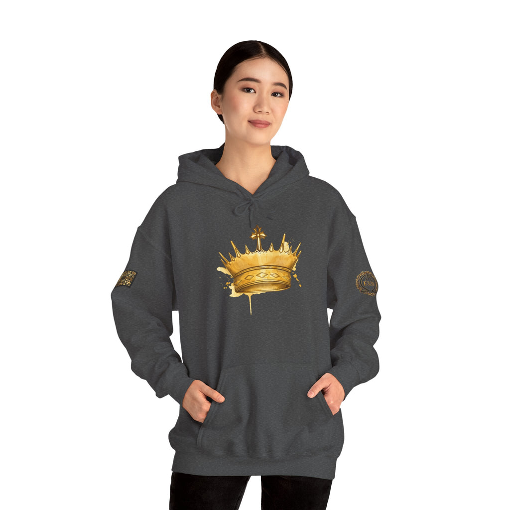 Gold Crown Hoodie — Regal Graphic Pullover for King/Queen Vibe