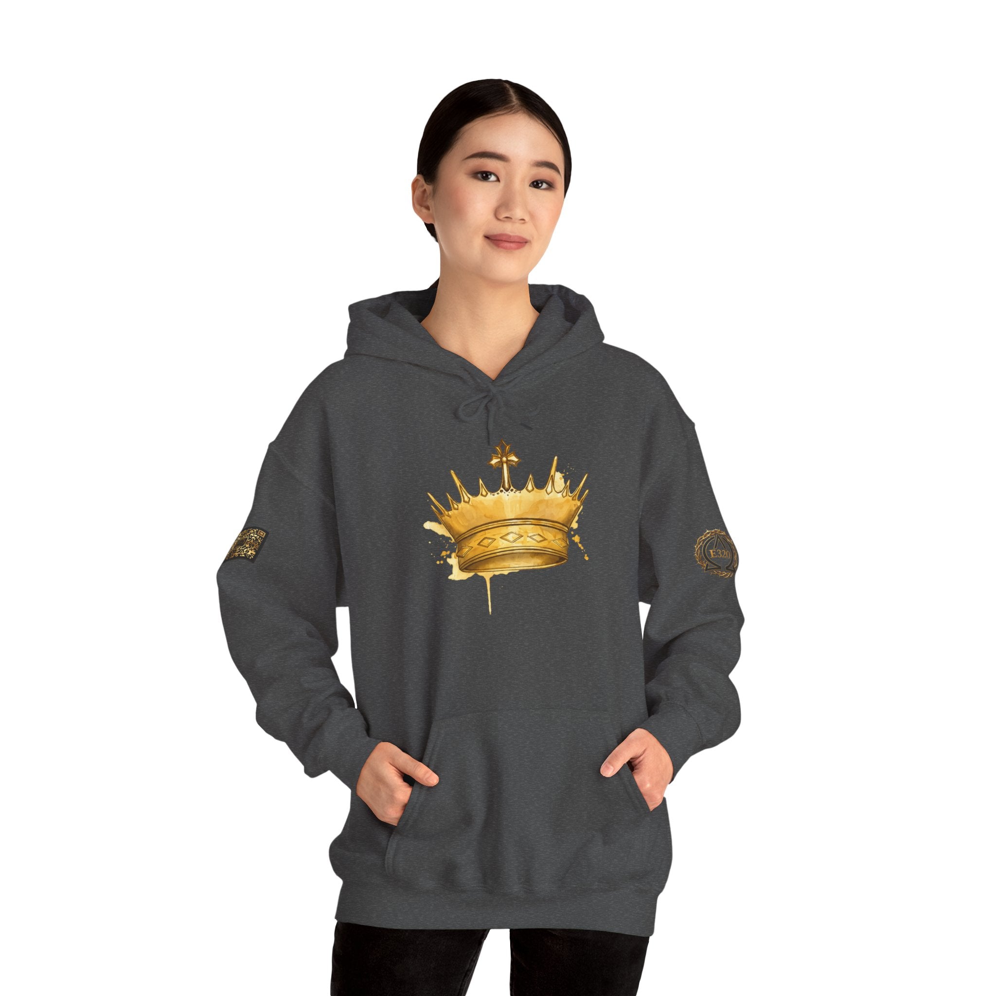 Gold Crown Hoodie — Regal Graphic Pullover for King/Queen Vibe