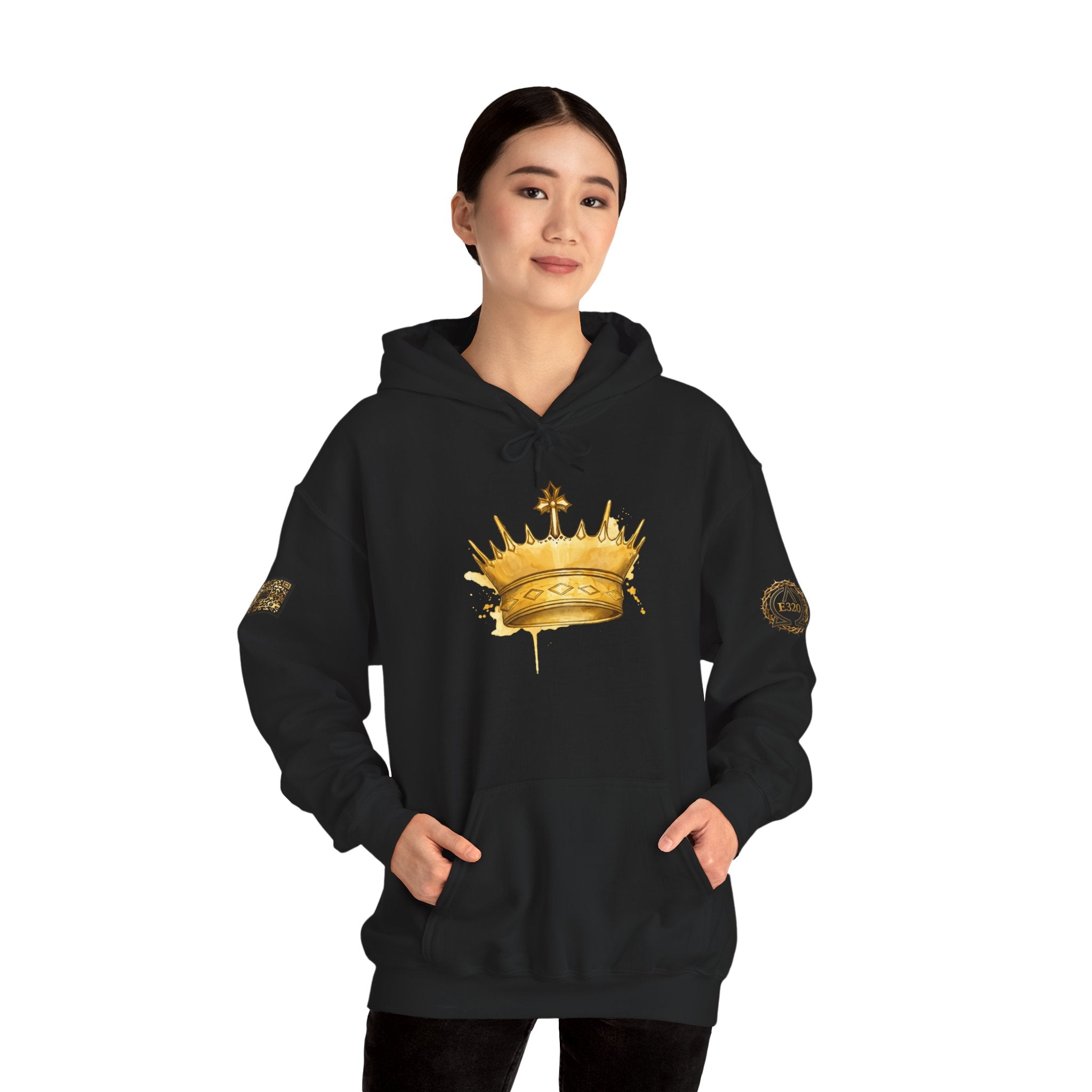 Gold Crown Hoodie — Regal Graphic Pullover for King/Queen Vibe