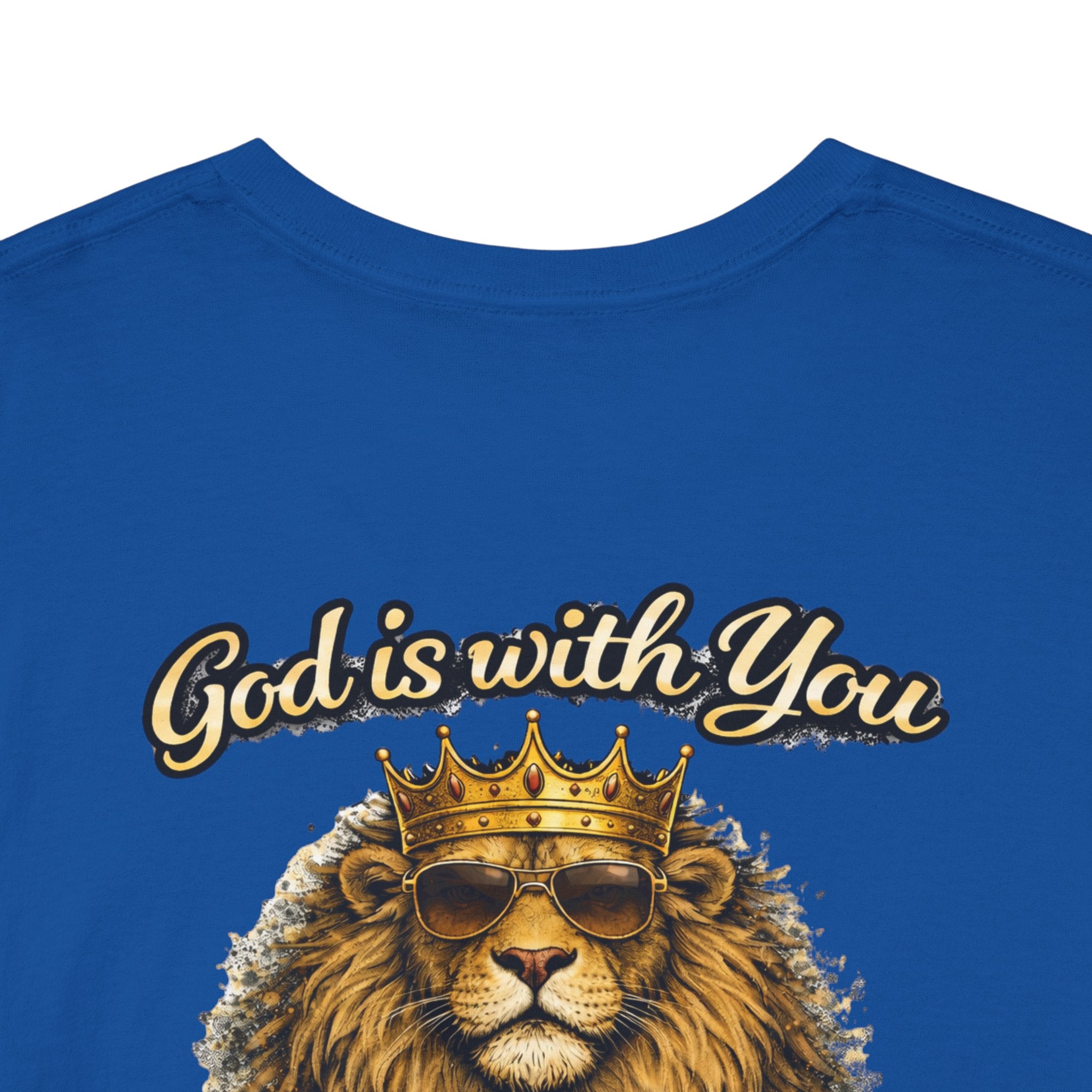 Joshua 1:9 Lion and Lamb Tee — "Be Strong and Courageous / God Is With You" Inspirational Graphic T-Shirt