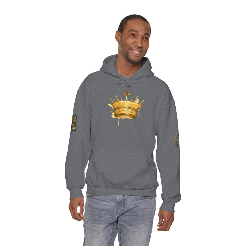 Gold Crown Hoodie — Regal Graphic Pullover for King/Queen Vibe