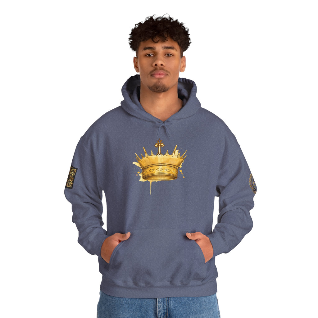 Gold Crown Hoodie — Regal Graphic Pullover for King/Queen Vibe