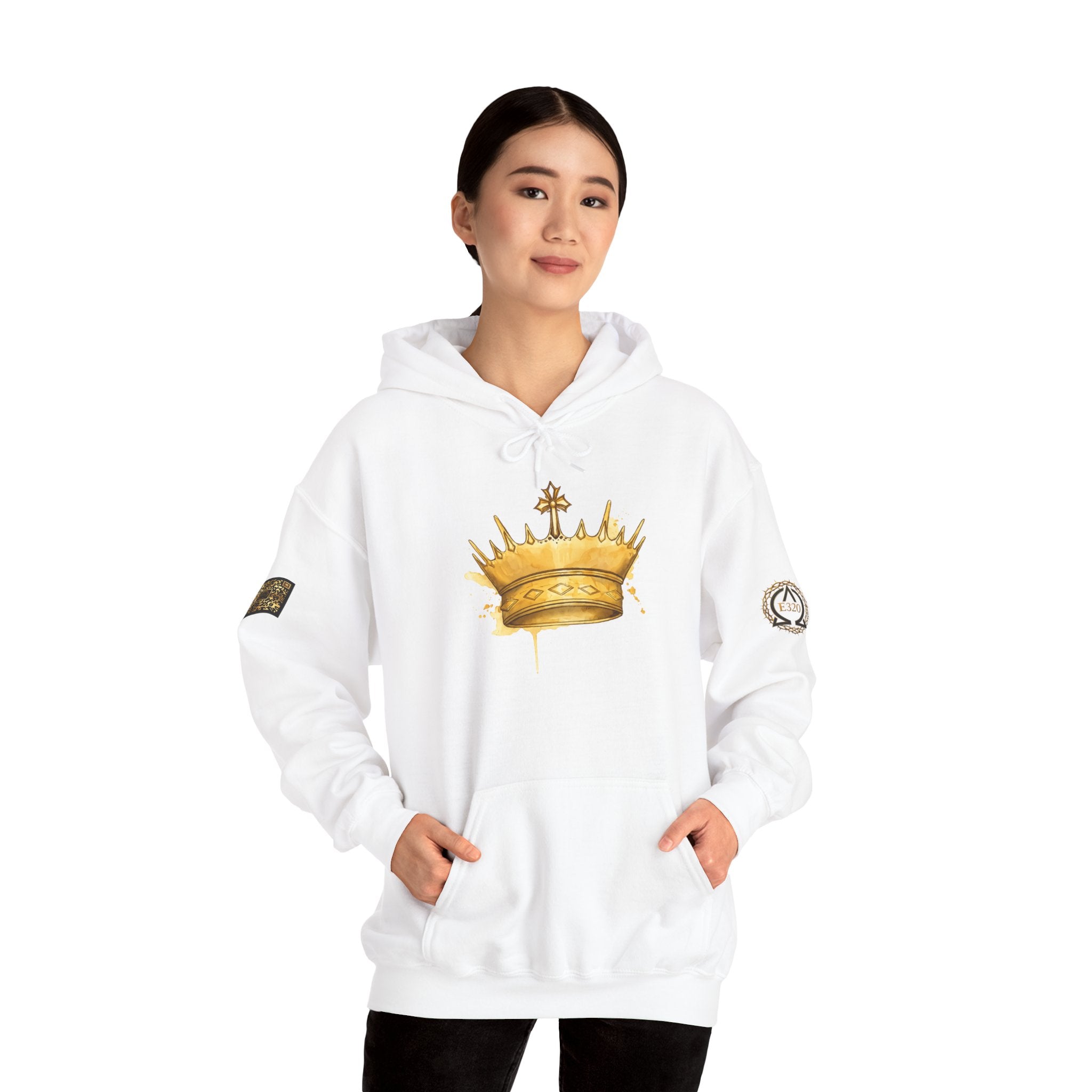 Gold Crown Hoodie — Regal Graphic Pullover for King/Queen Vibe