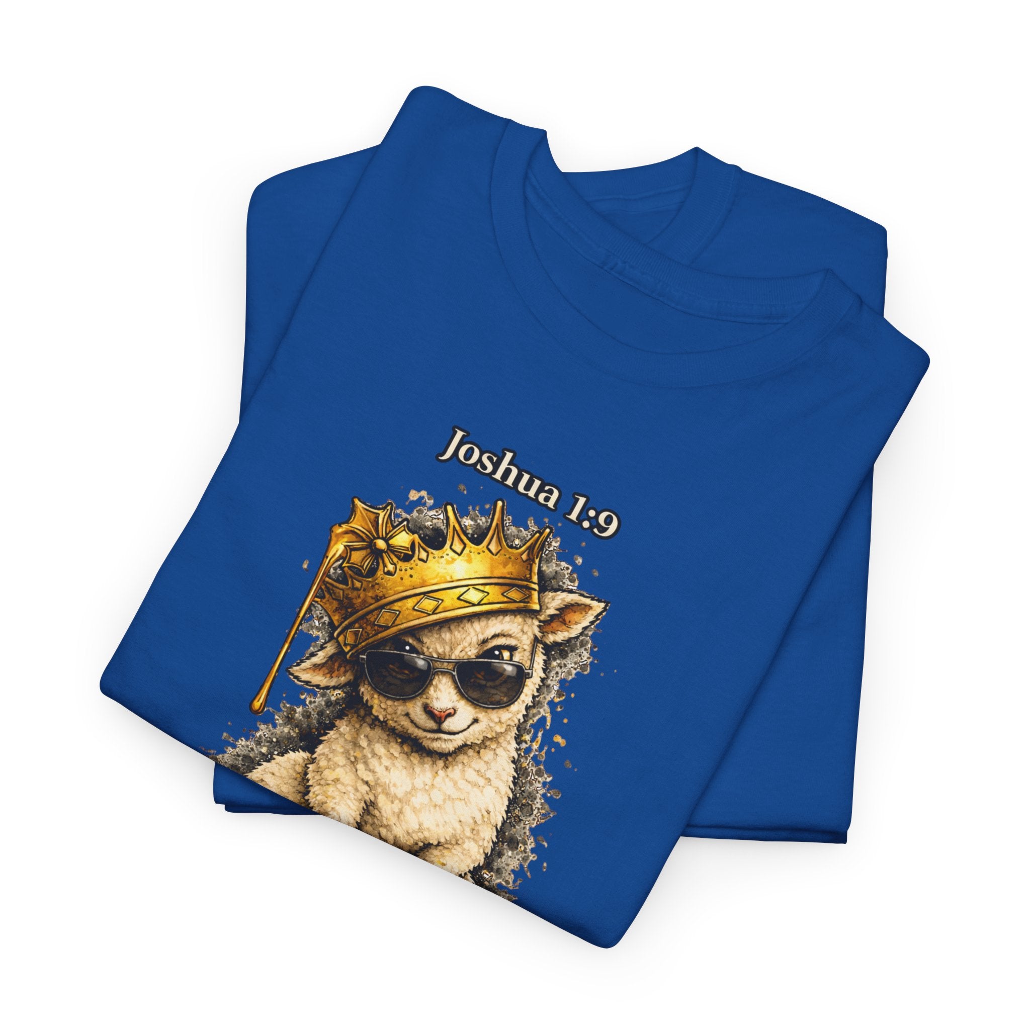 Joshua 1:9 Lion and Lamb Tee — "Be Strong and Courageous / God Is With You" Inspirational Graphic T-Shirt