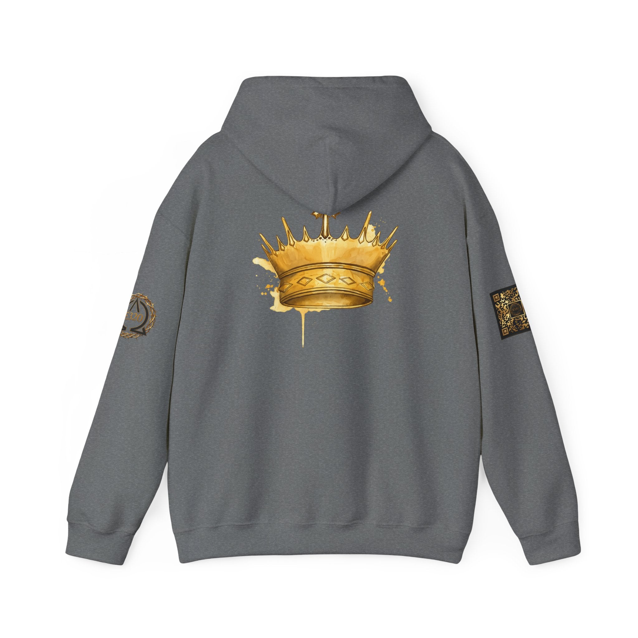 Gold Crown Hoodie — Regal Graphic Pullover for King/Queen Vibe