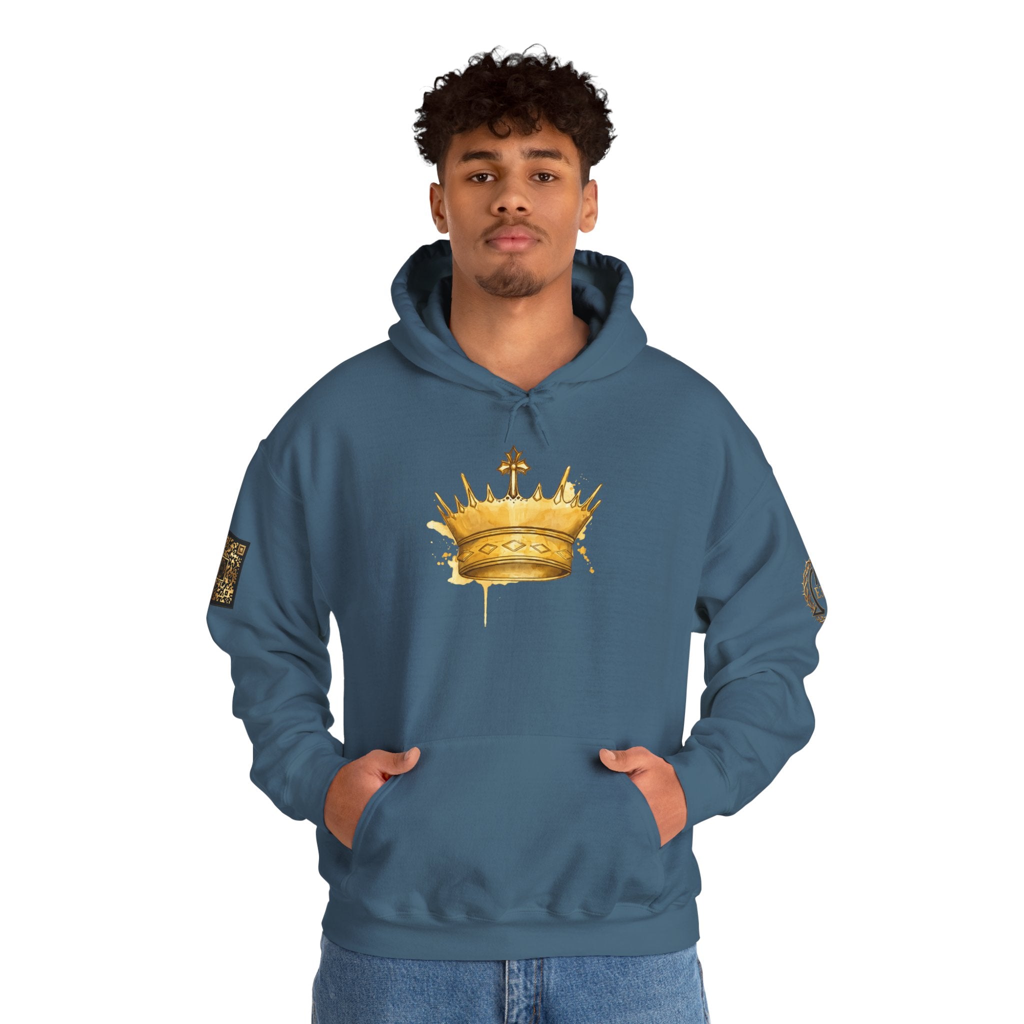 Gold Crown Hoodie — Regal Graphic Pullover for King/Queen Vibe