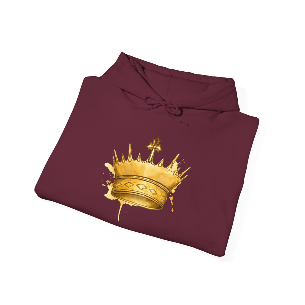 Gold Crown Hoodie — Regal Graphic Pullover for King/Queen Vibe