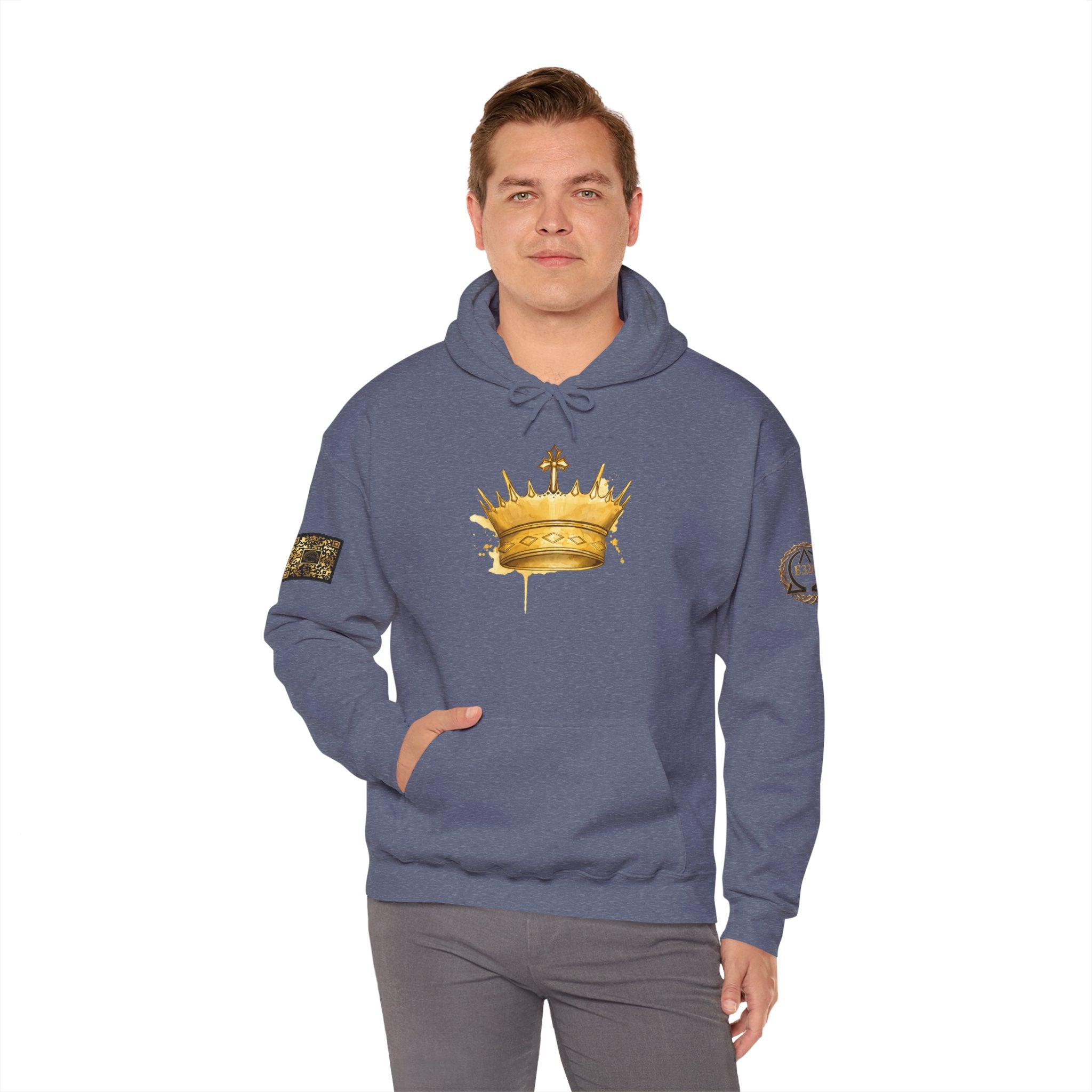Gold Crown Hoodie — Regal Graphic Pullover for King/Queen Vibe