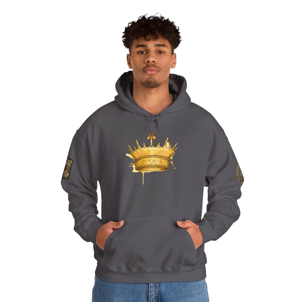 Gold Crown Hoodie — Regal Graphic Pullover for King/Queen Vibe