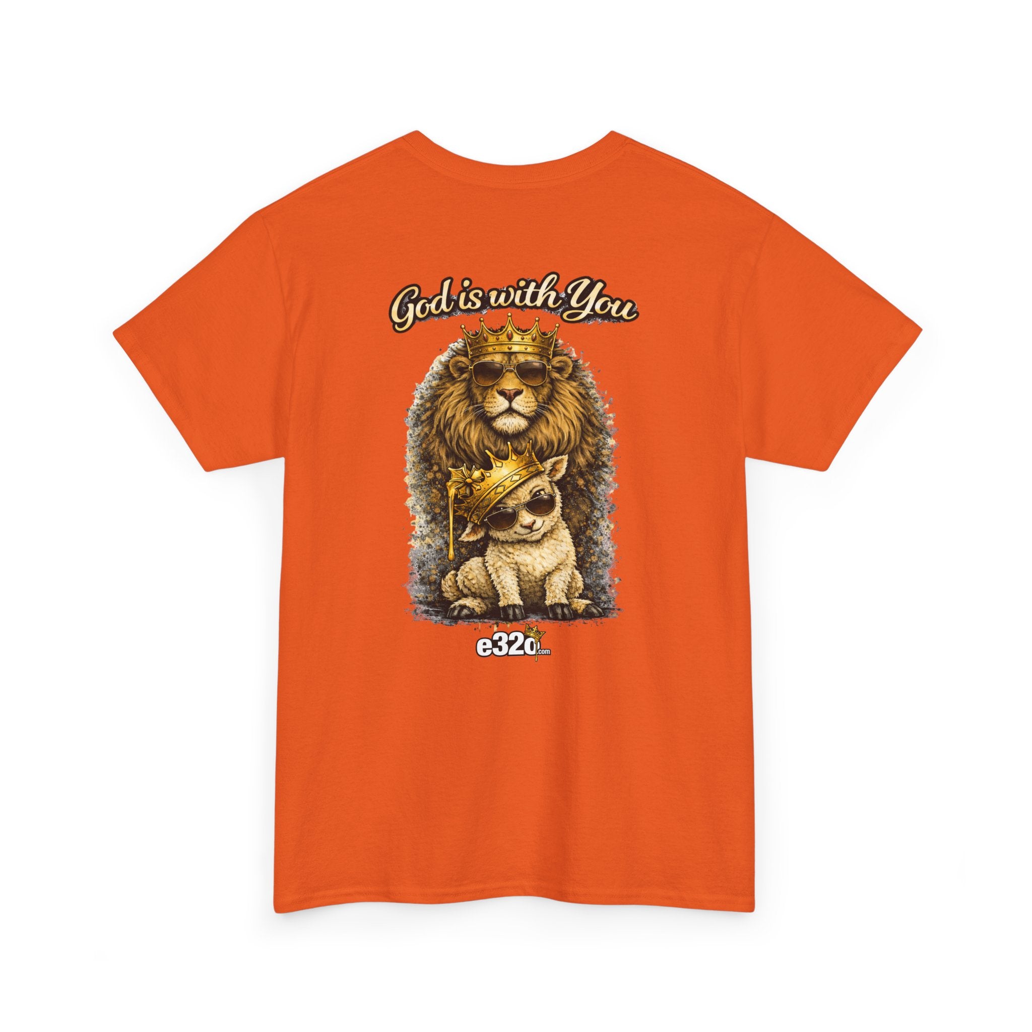 Joshua 1:9 Lion and Lamb Tee — "Be Strong and Courageous / God Is With You" Inspirational Graphic T-Shirt