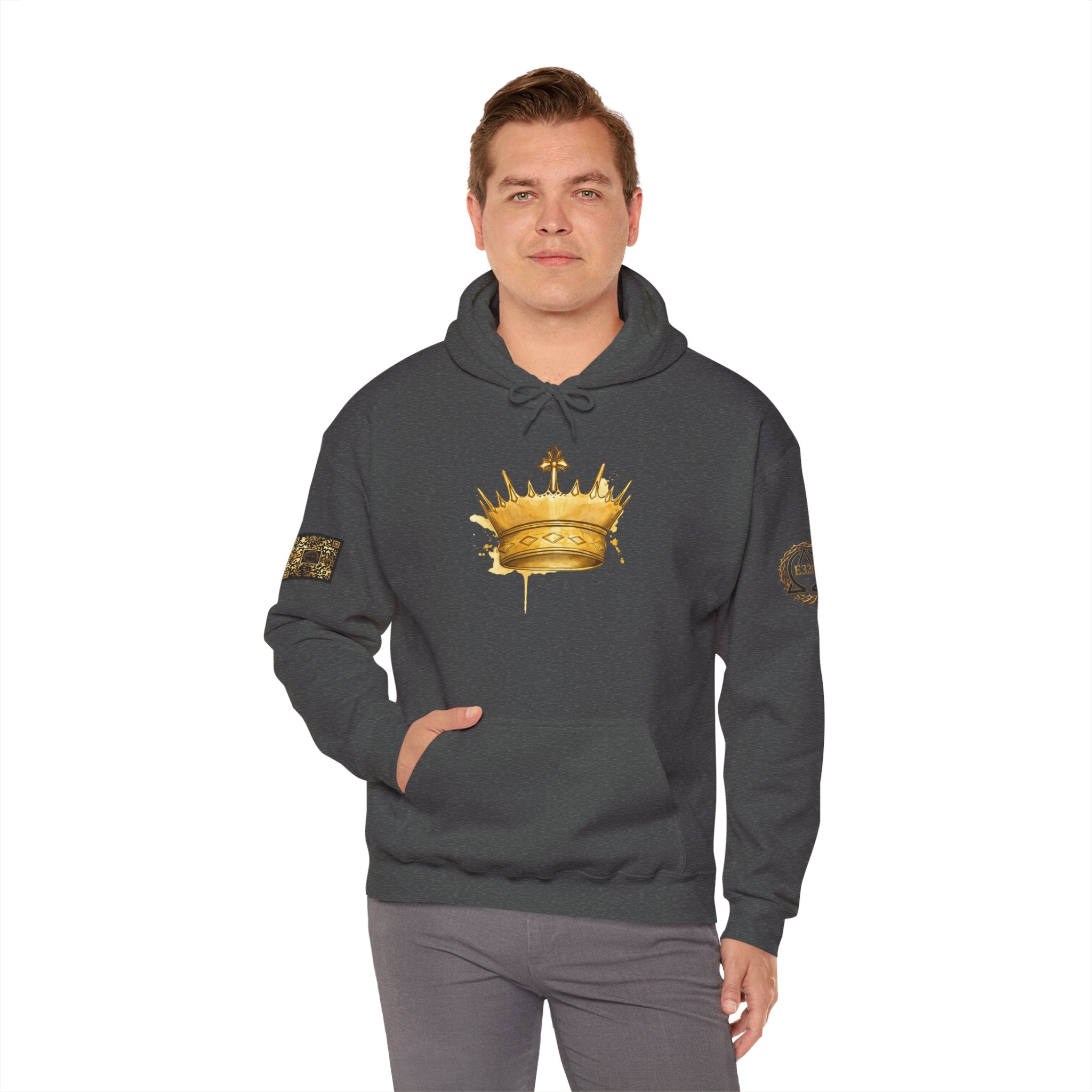 Gold Crown Hoodie — Regal Graphic Pullover for King/Queen Vibe