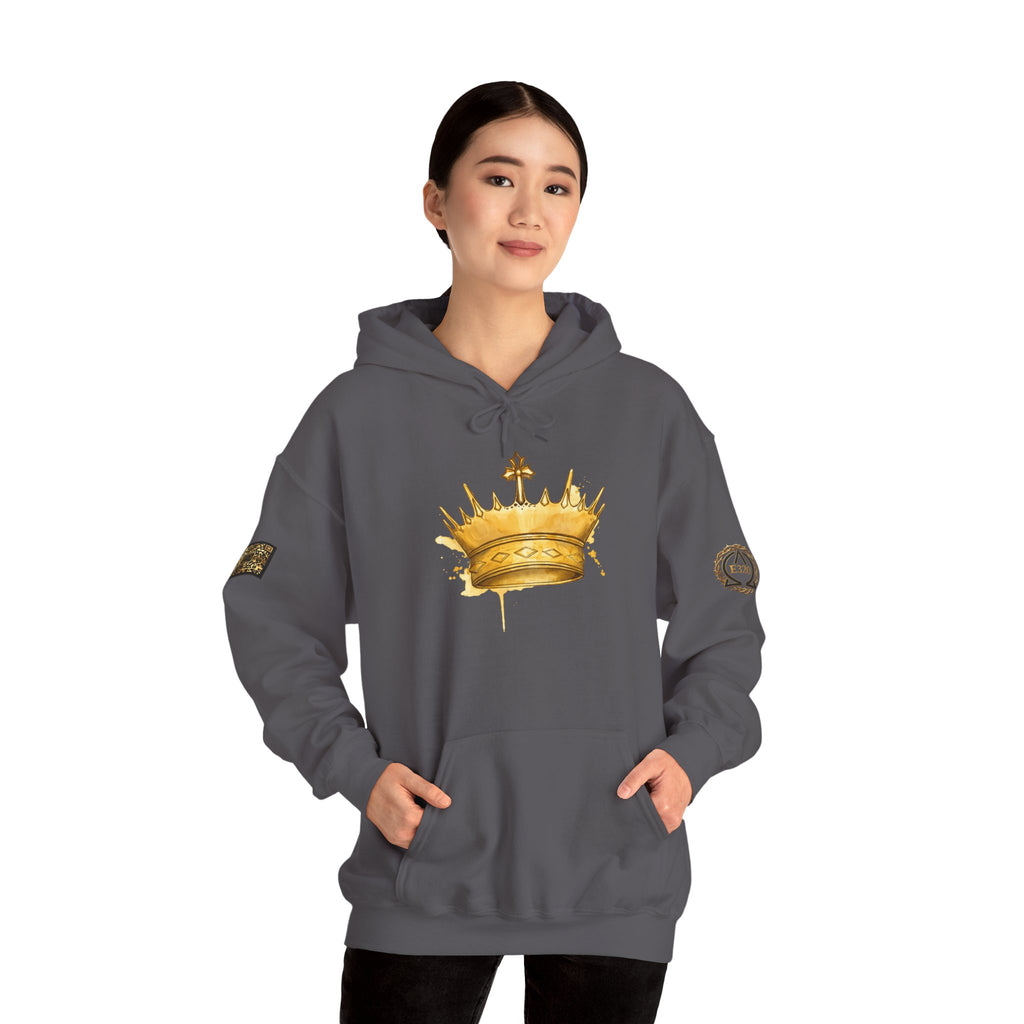 Gold Crown Hoodie — Regal Graphic Pullover for King/Queen Vibe