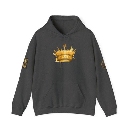 Gold Crown Hoodie — Regal Graphic Pullover for King/Queen Vibe