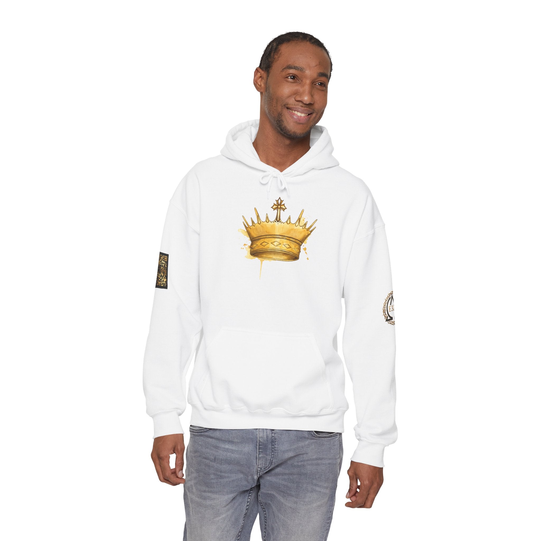 Gold Crown Hoodie — Regal Graphic Pullover for King/Queen Vibe